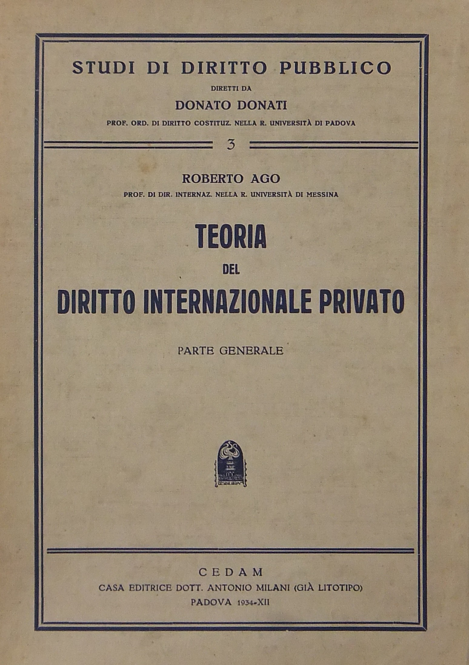 Teoria del diritto internazionale privato - Parte generale