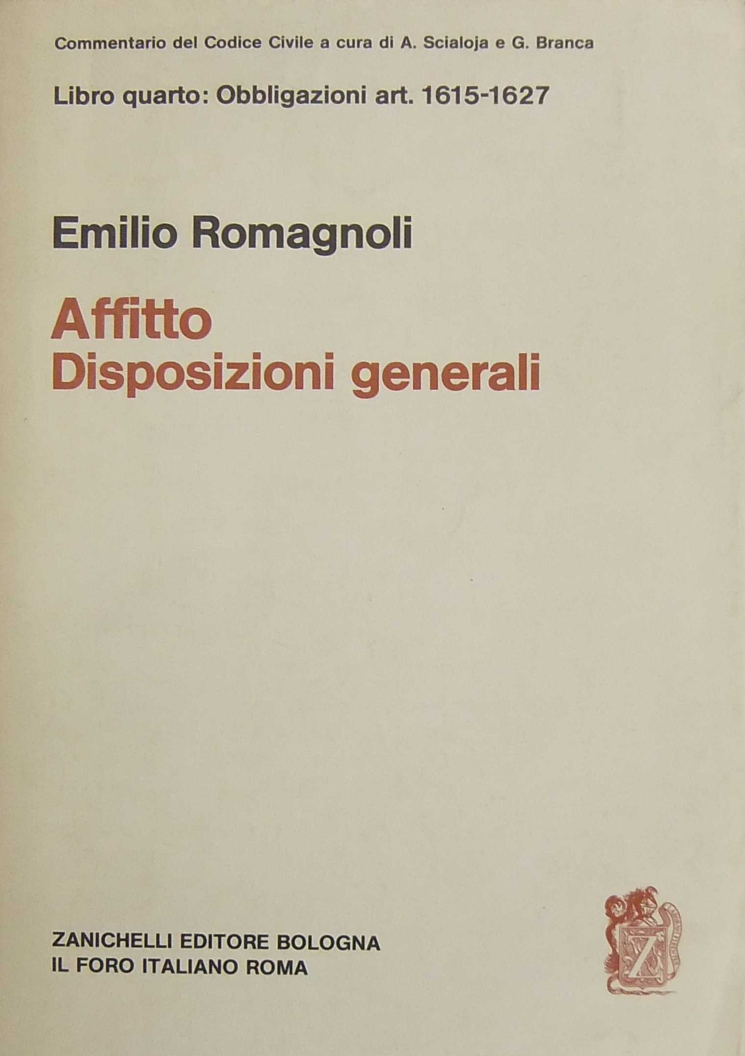 Affitto. Disposizioni generali. Art. 1615-1627