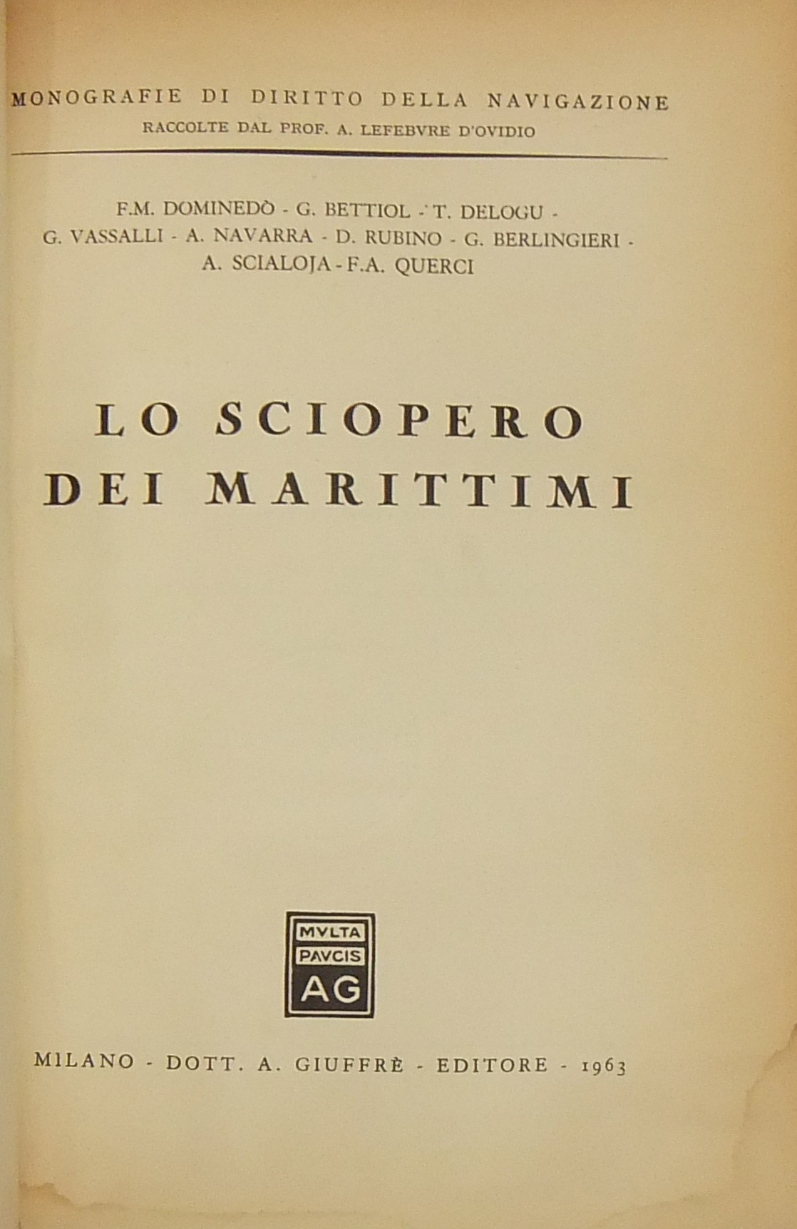 Lo sciopero dei marittimi