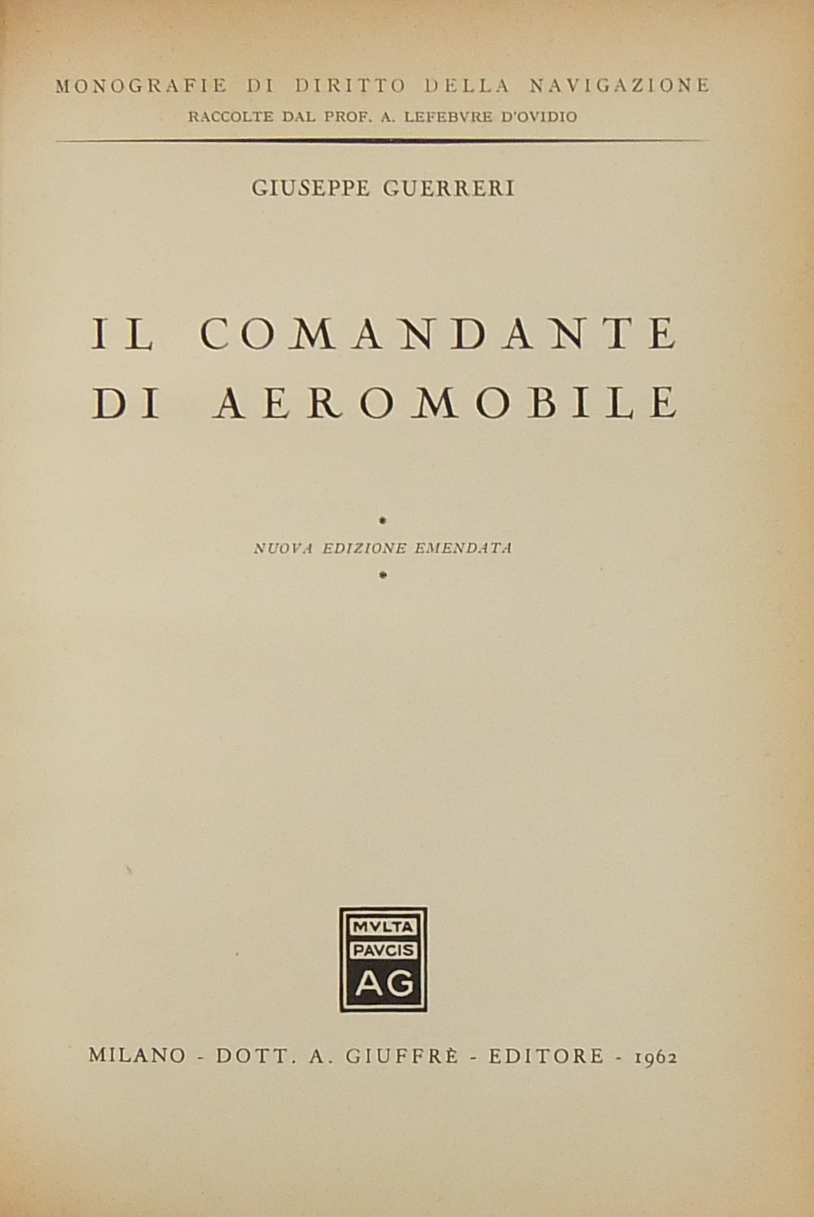 Il comandante di aeromobile