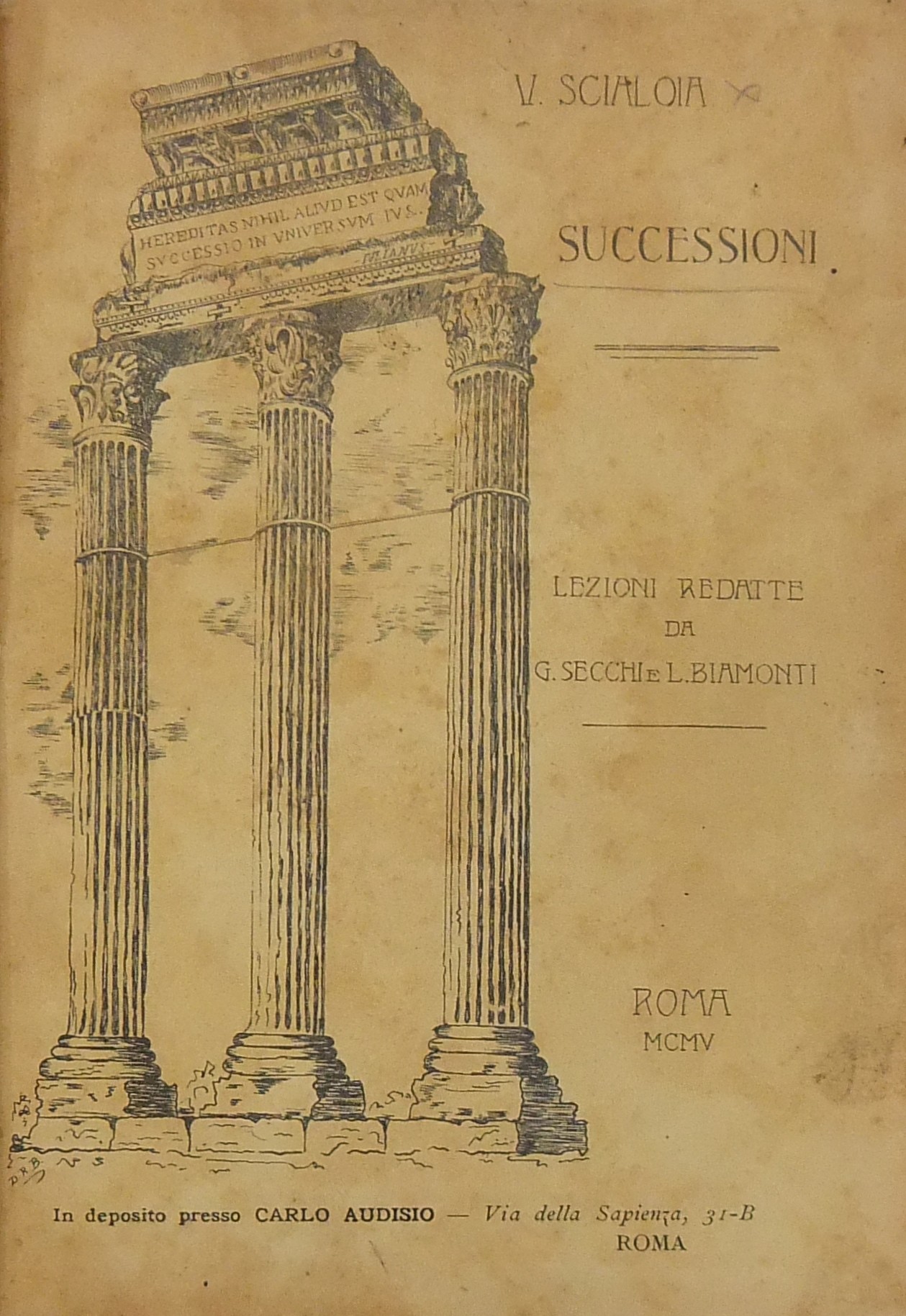 Successioni. Lezioni redatte da G. Secchi e L. Bia