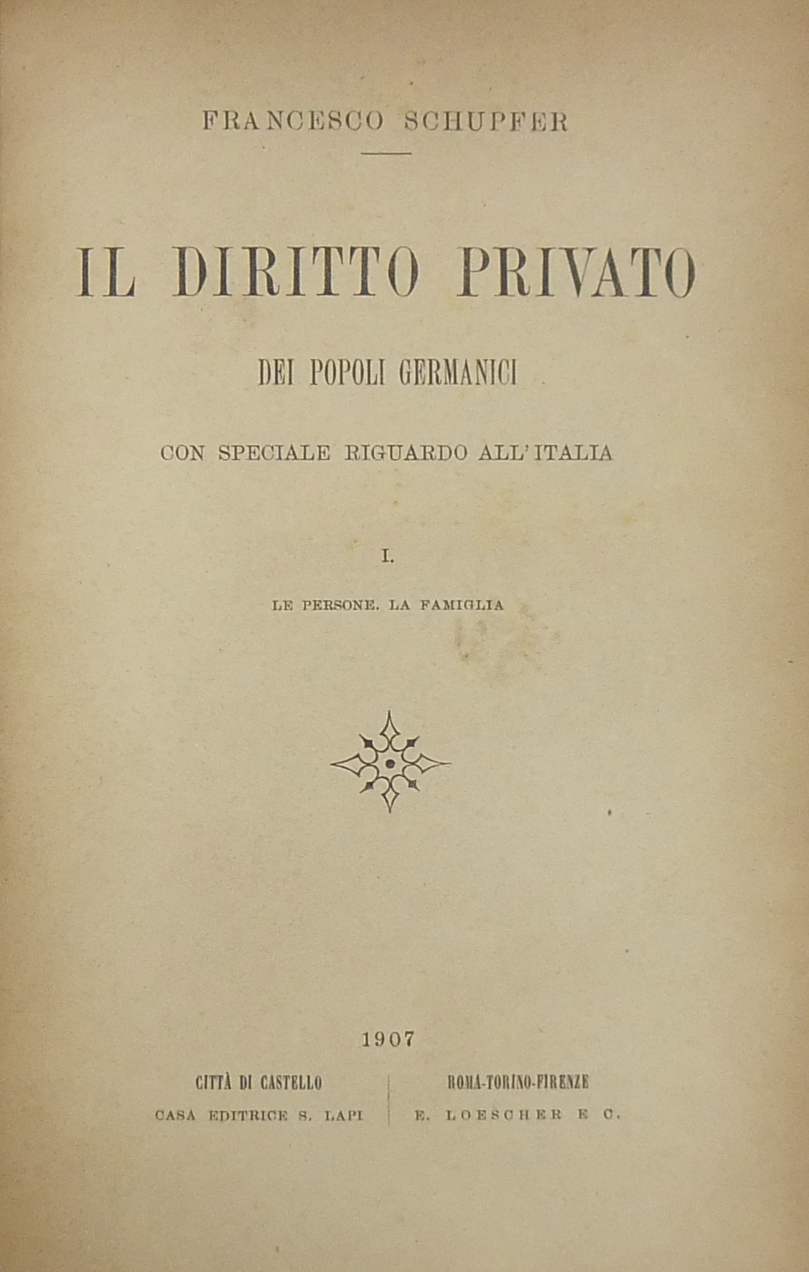 Il diritto privato dei popoli germanici con speciale riguardo all'Italia. 