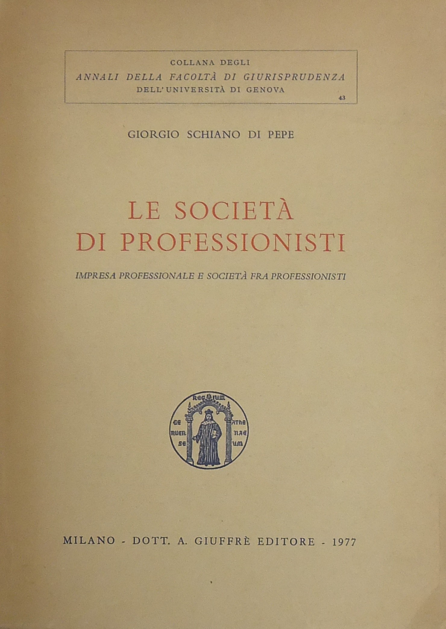 Le società di professionisti. Impresa professionale e società fra professionisti