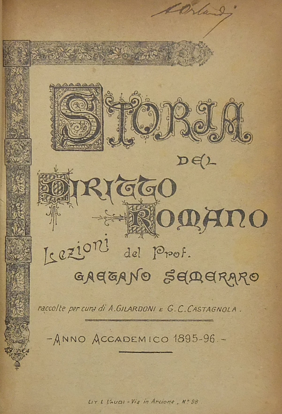 Storia del diritto romano. 