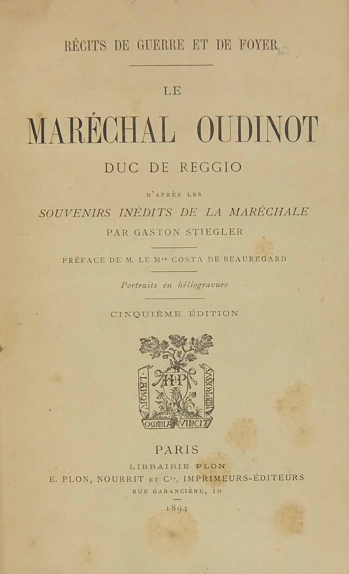 Le marechal Oudinot duc de Reggio.