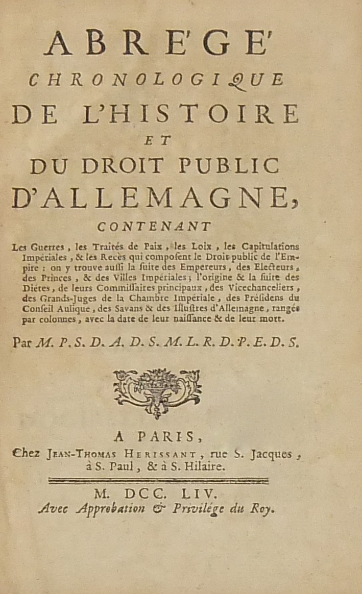Abrege chronologique de l'histoire et du droit public d'Allemagne 