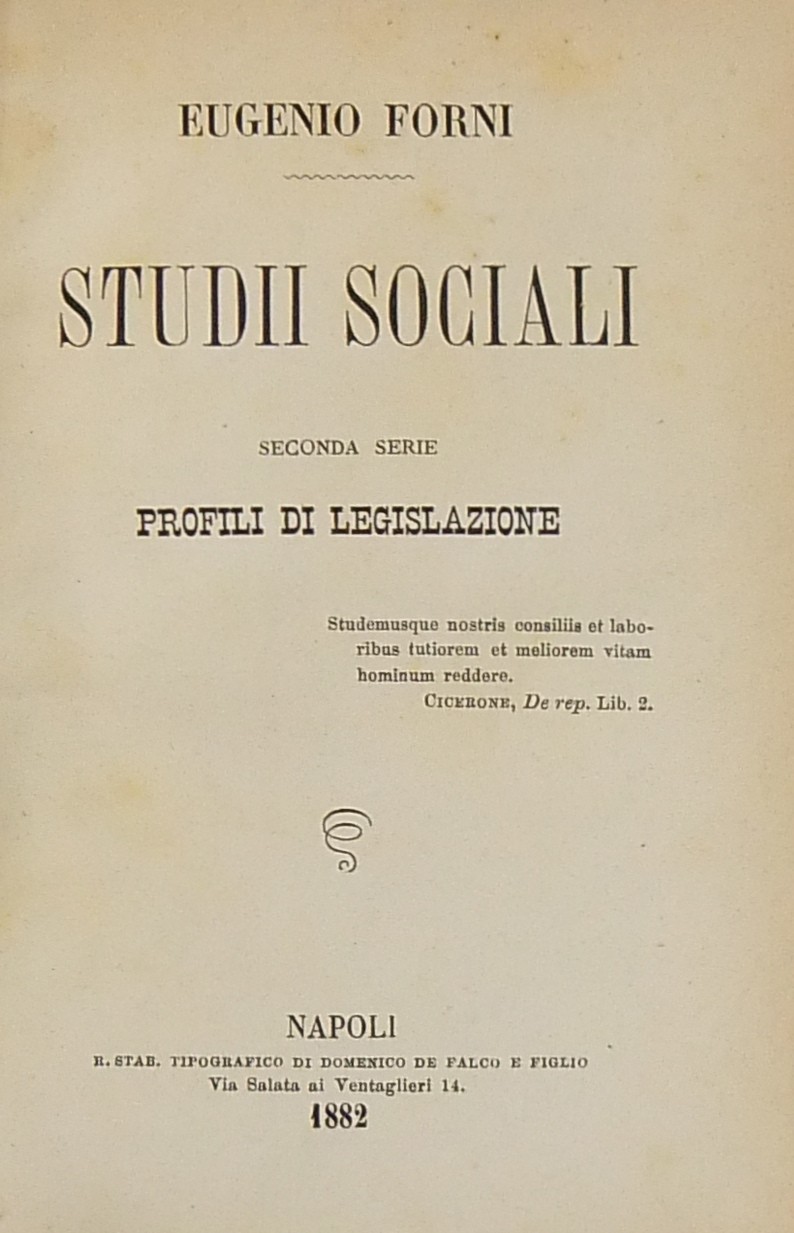 Studii sociali. Seconda serie profili di legislazione