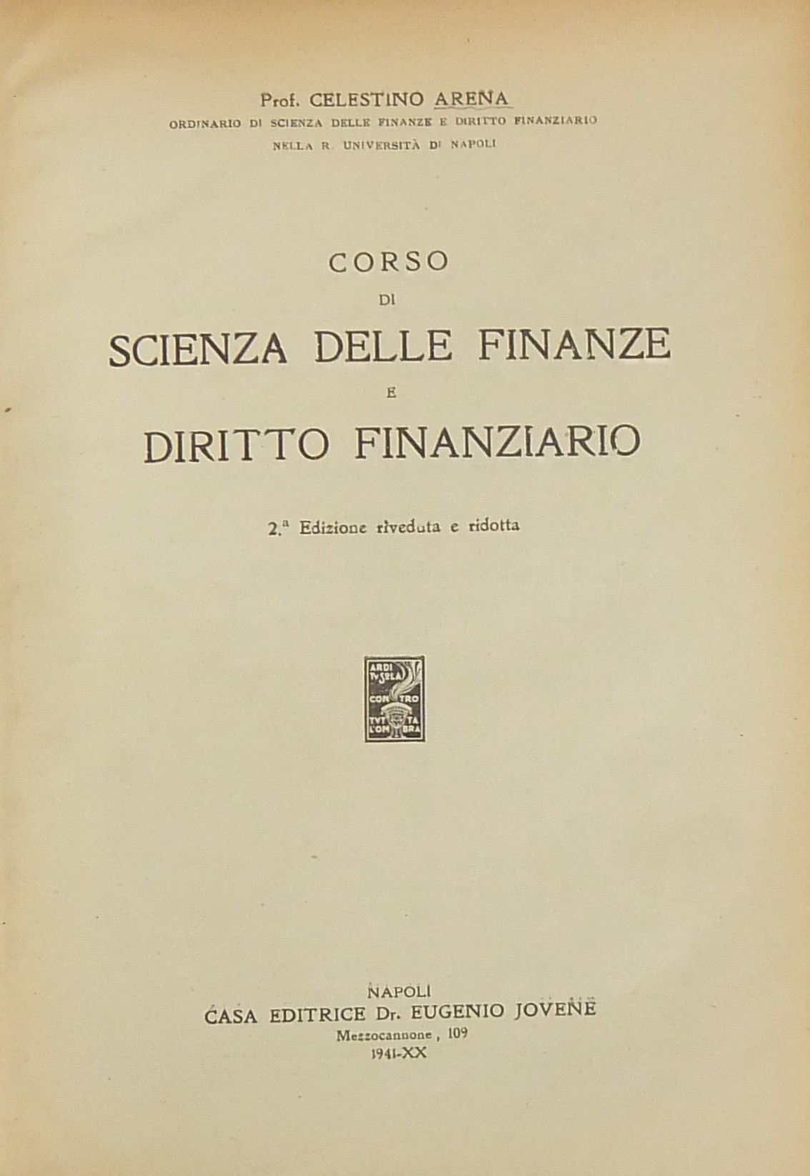 Corso di scienza delle finanze e diritto finanziario