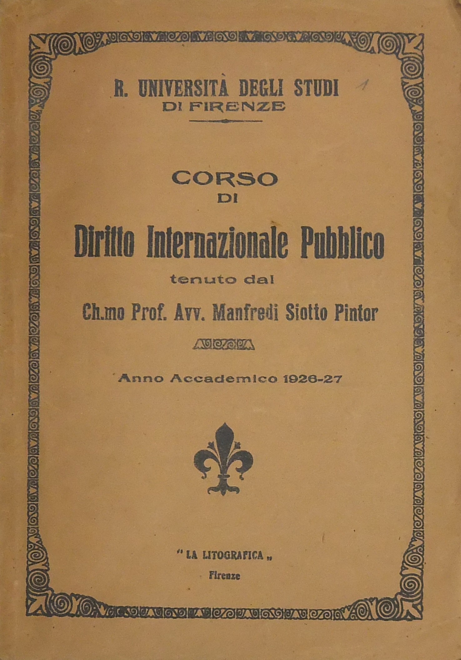 Corso di diritto internazionale pubblico.. 