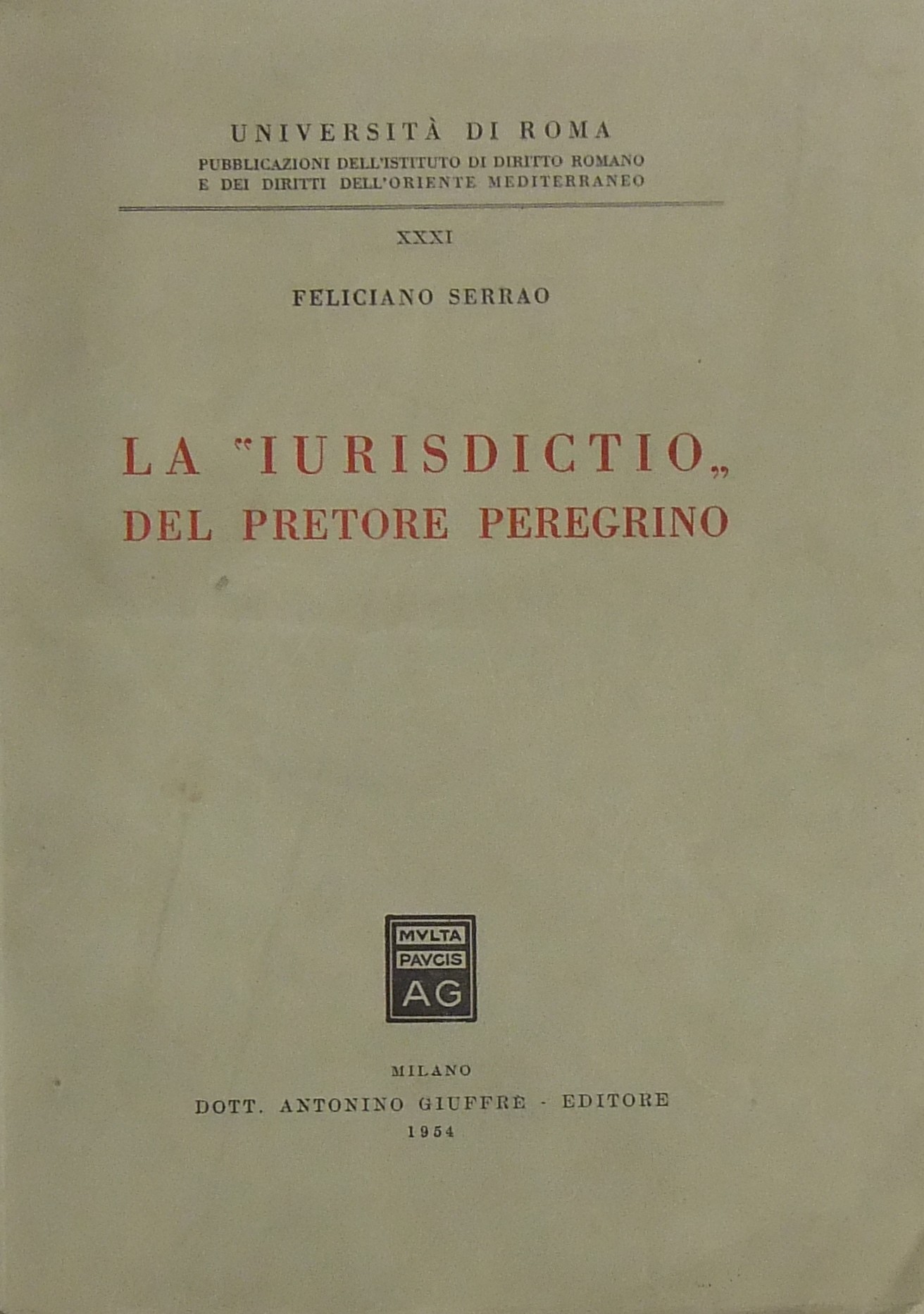 La iurisdictio del pretore peregrino