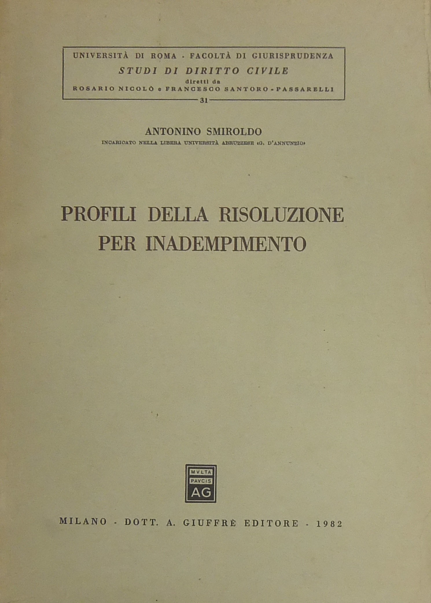 Profili della risoluzione per inadempimento