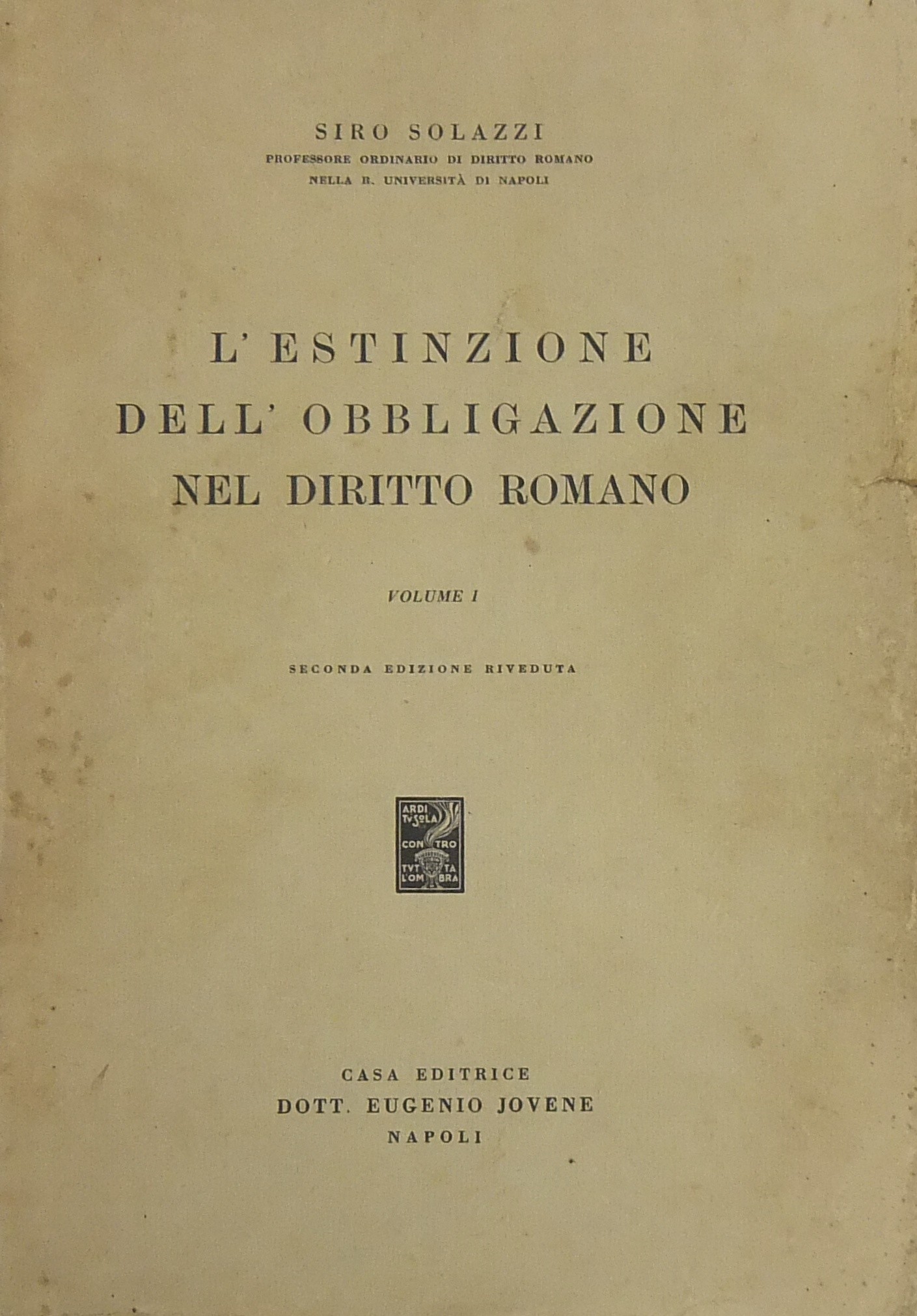 L'estinzione dell'obbligazione nel diritto romano.