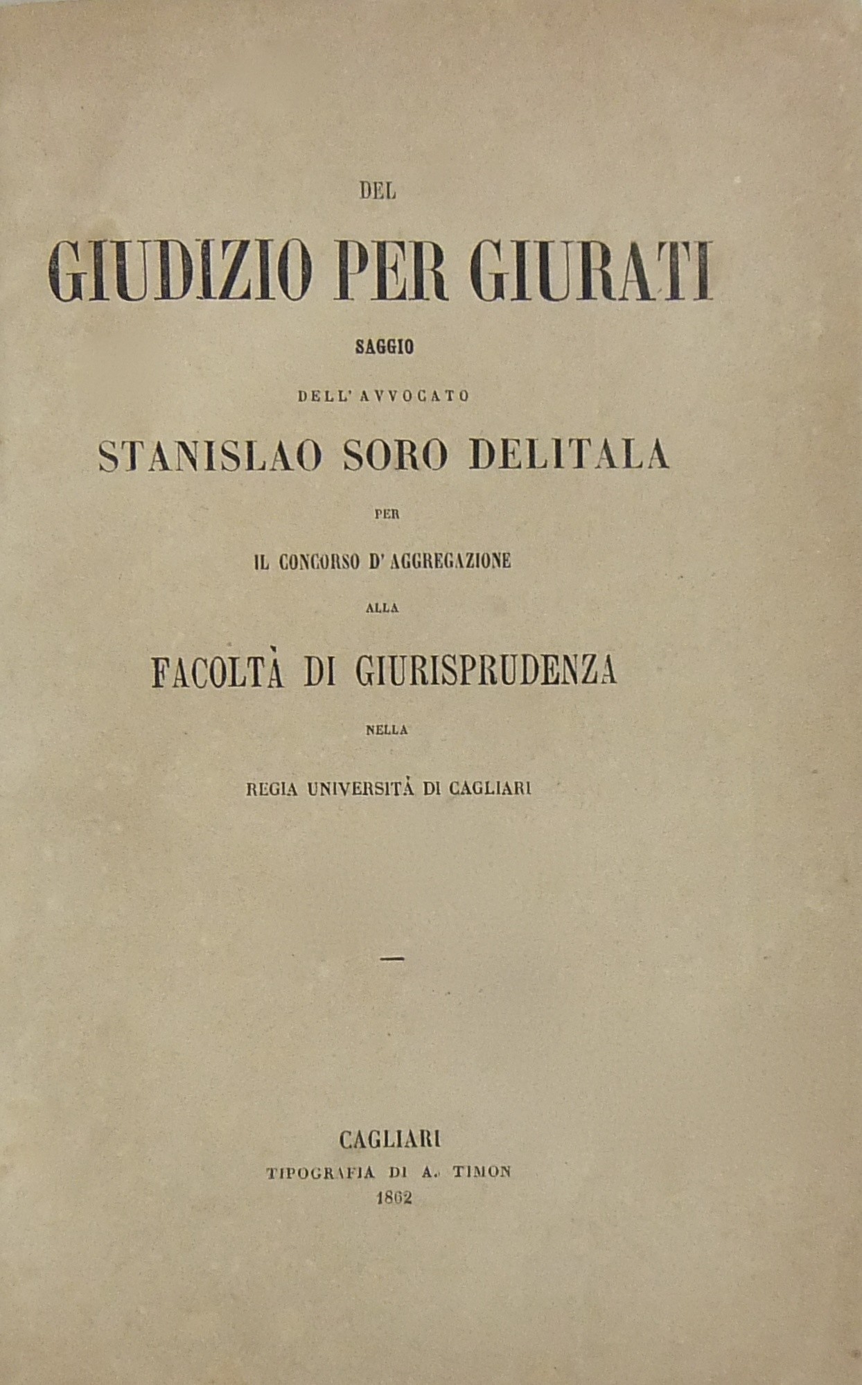 Del giudizio per giurati. Saggio..