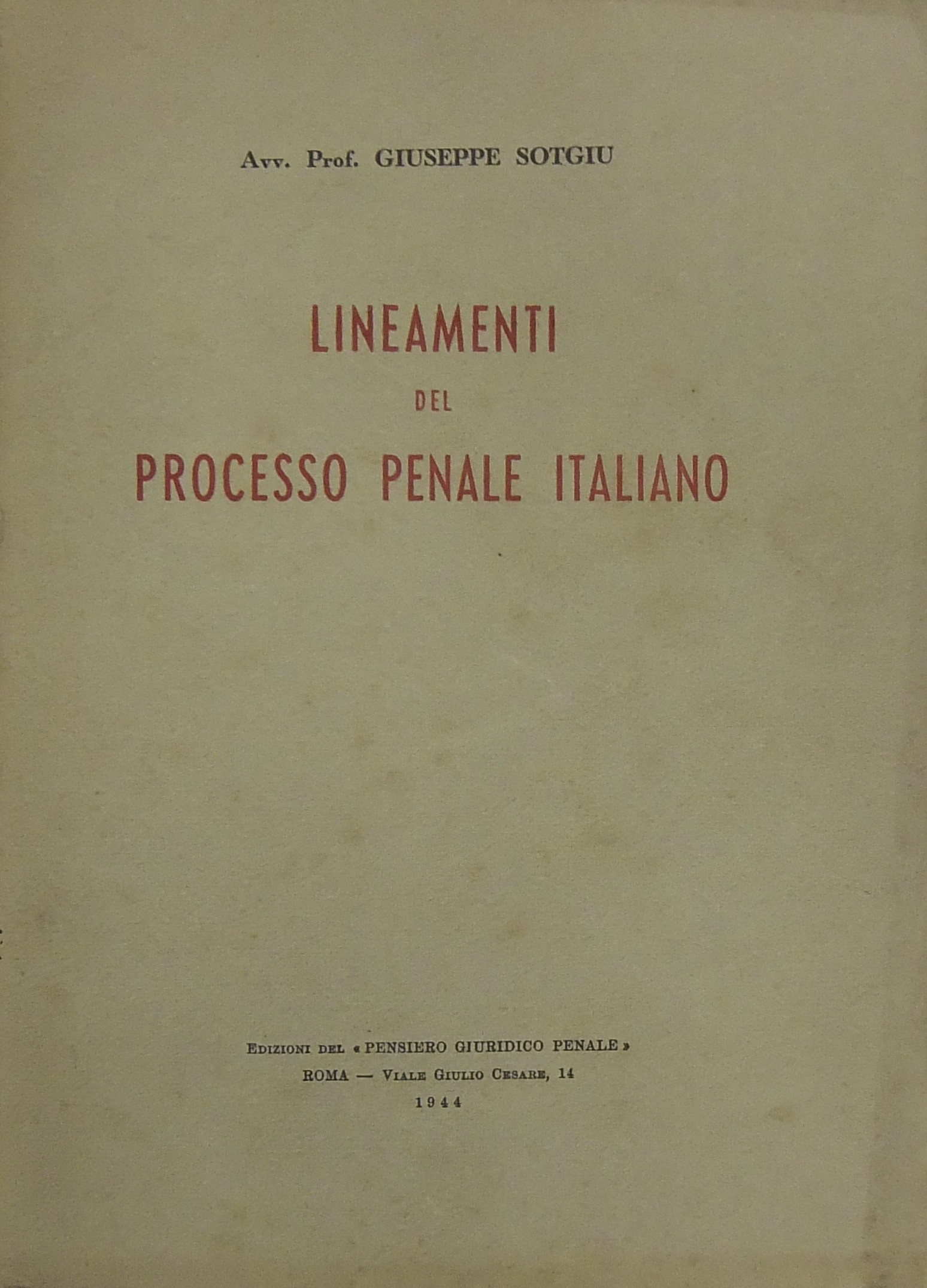 Lineamenti del processo penale italiano