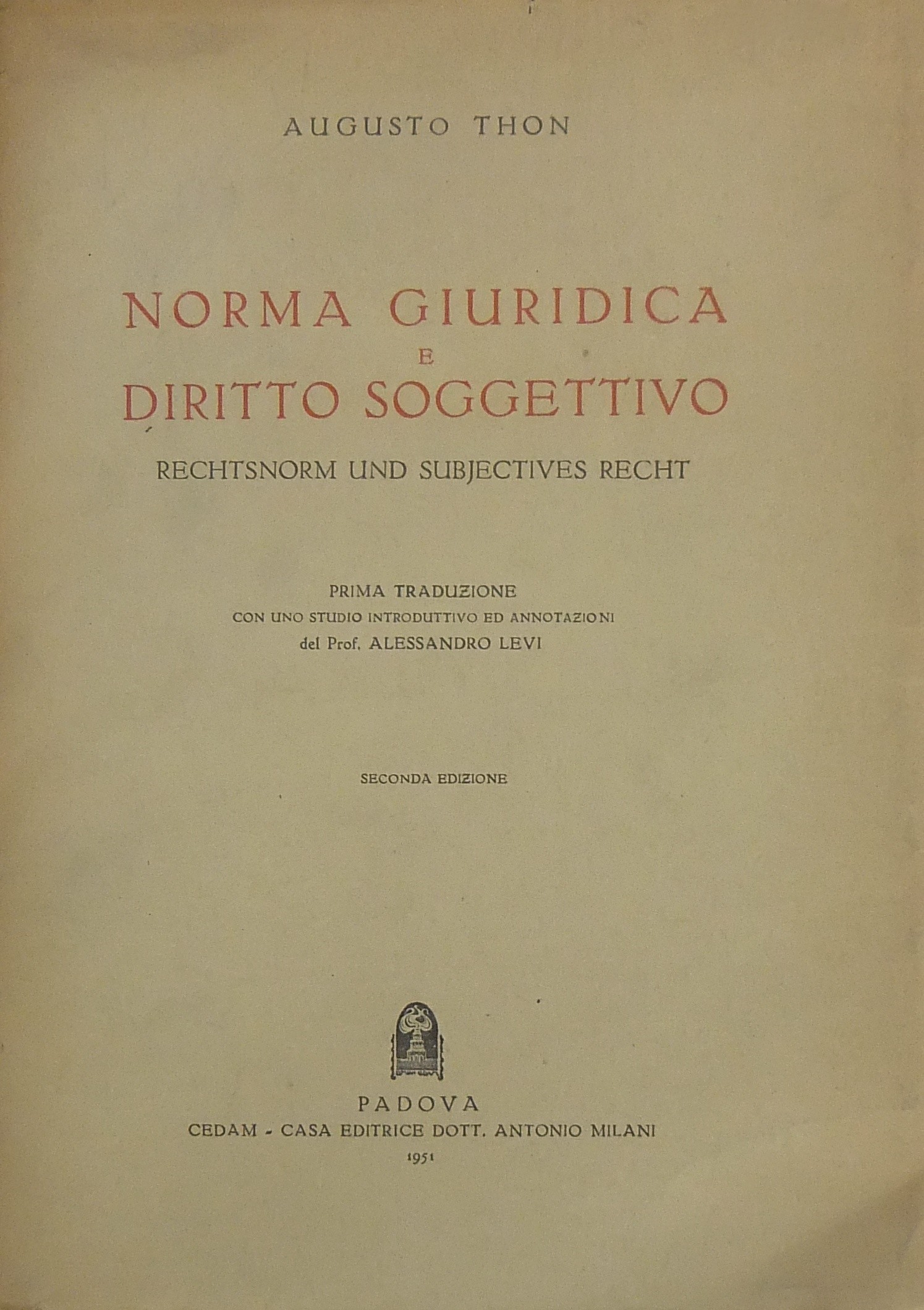 Norma giuridica e diritto soggettivo (Rechtsnorm u