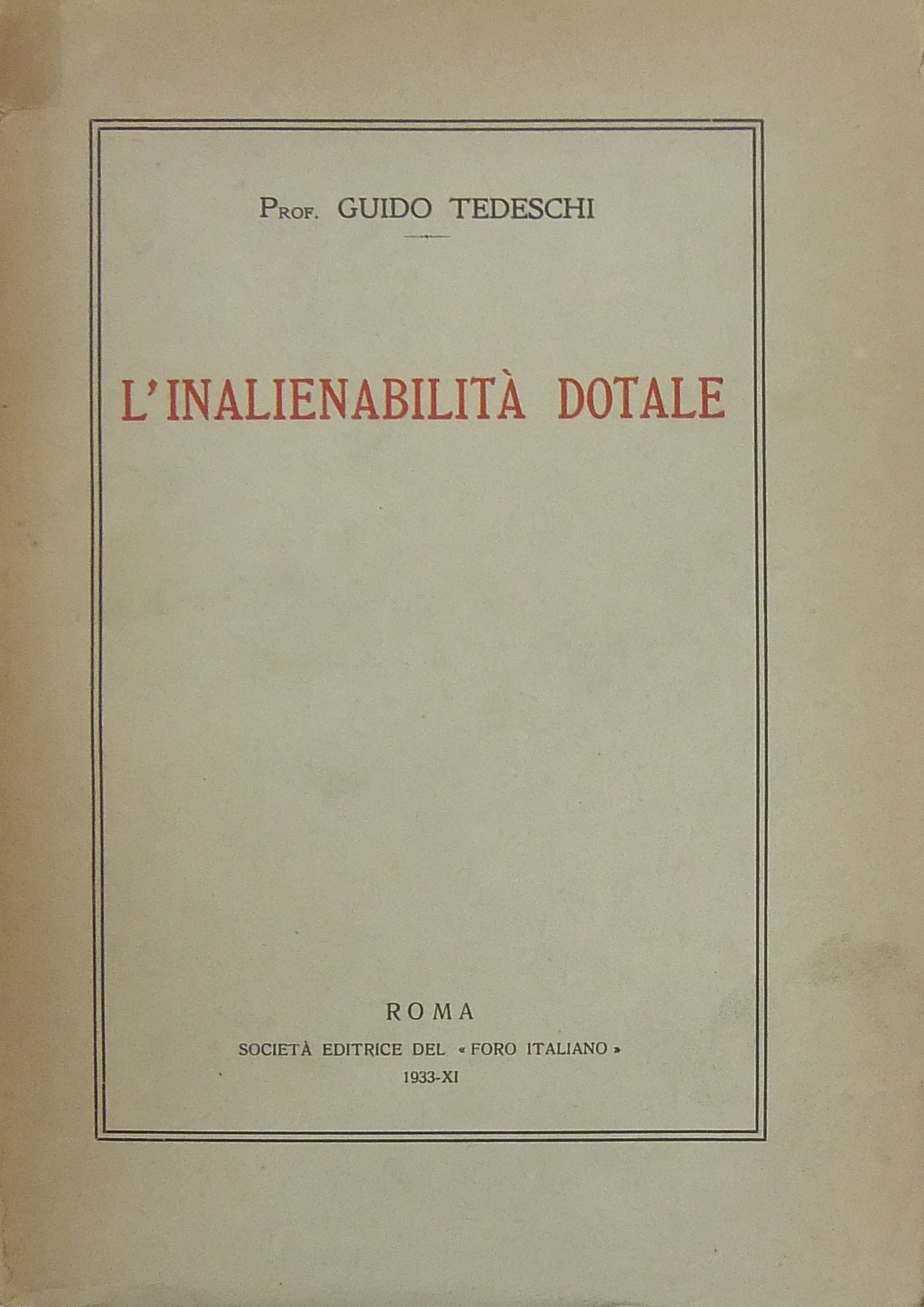 L'inalienabilità dotale