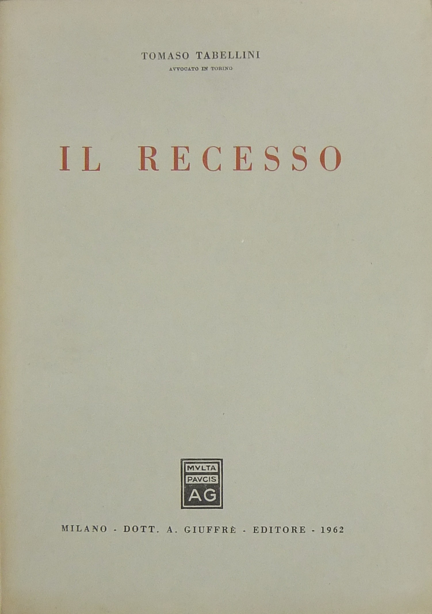 Il recesso