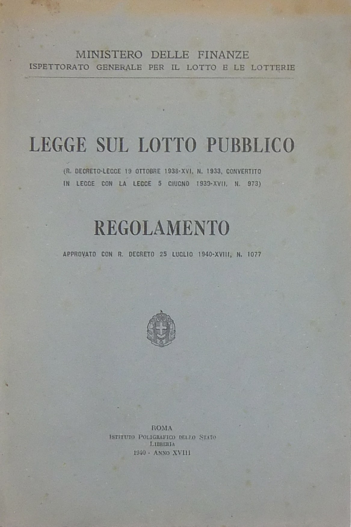 Legge sul Lotto pubblico