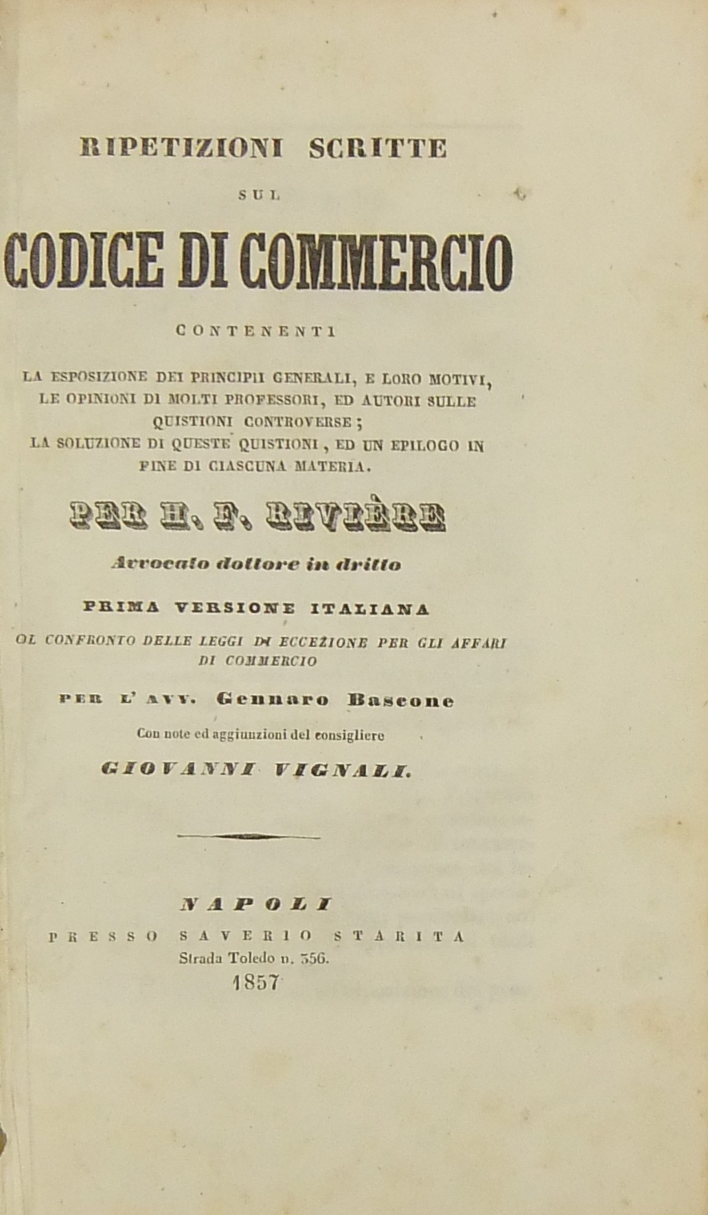 Ripetizioni scritte sul codice di commercio