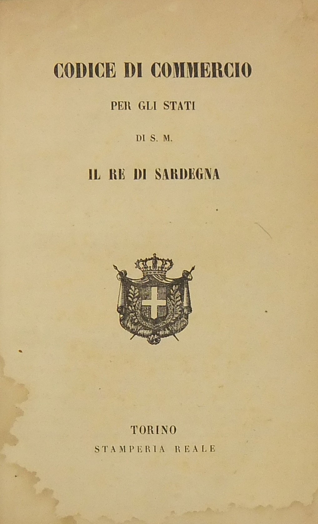 Codice di commercio per gli Stati di S.M. il Re di Sardegna.