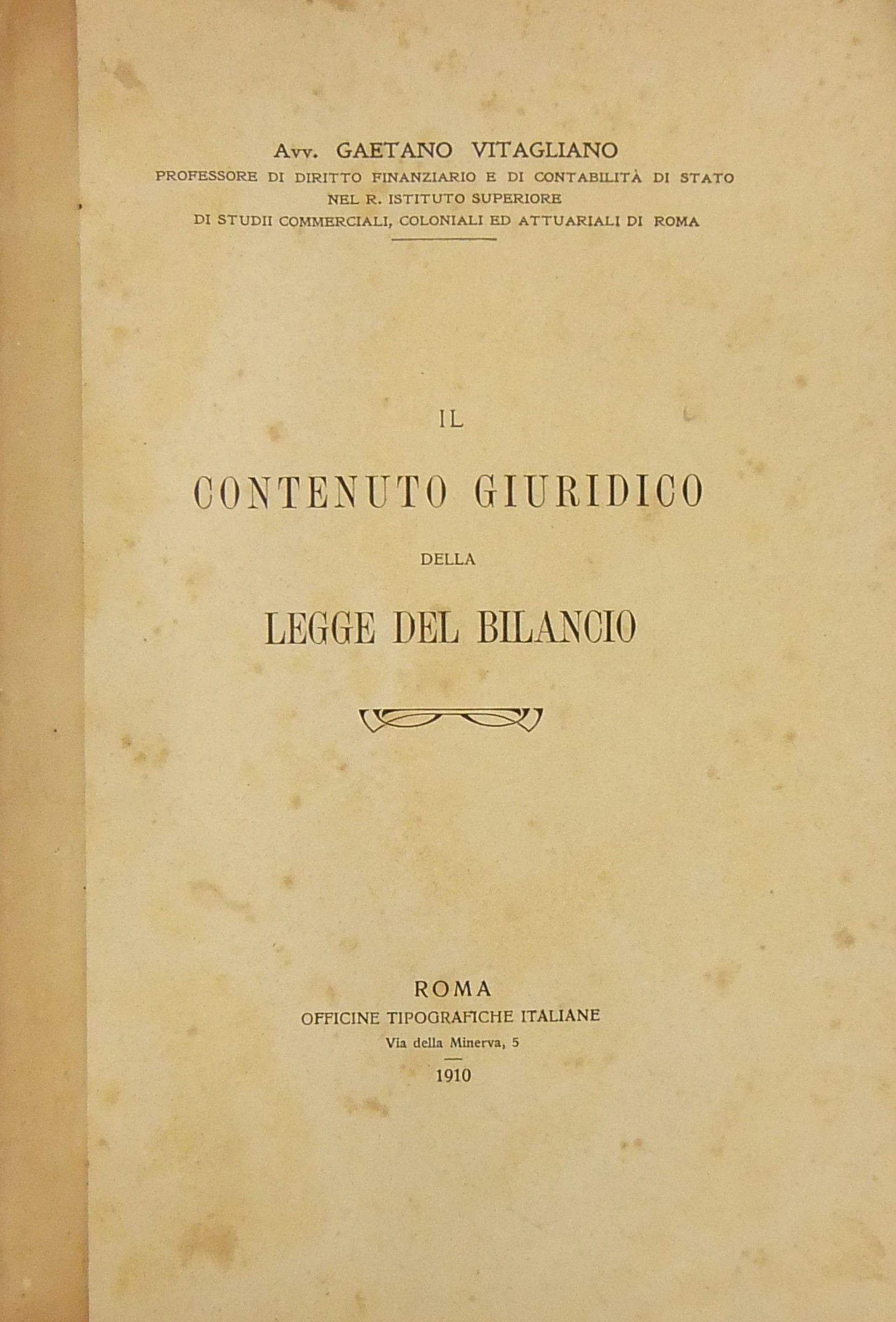 Il contenuto giuridico della legge del bilancio