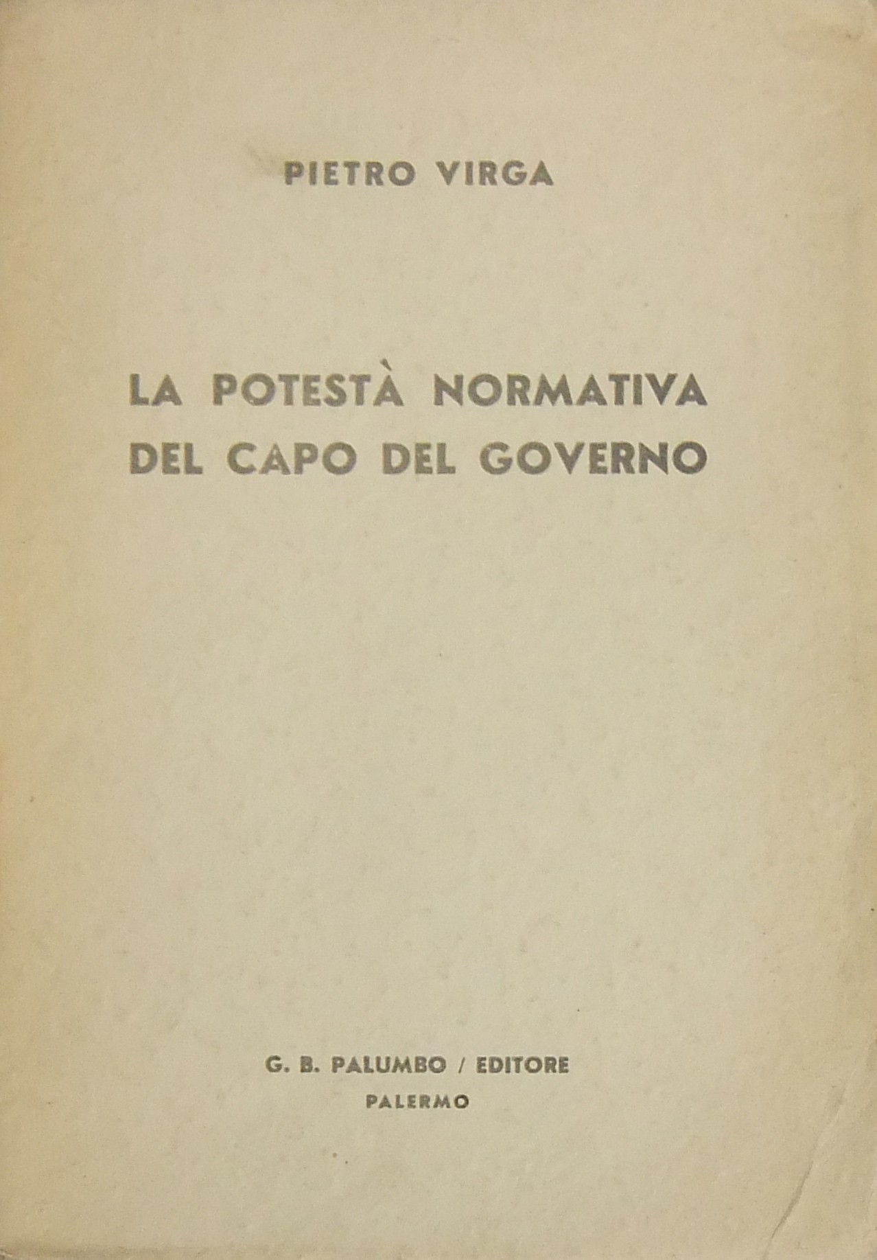 La potestà normativa del capo del governo