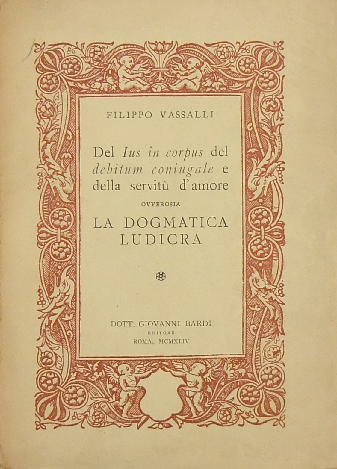 Del Ius in corpus del debitum coniugale e della se