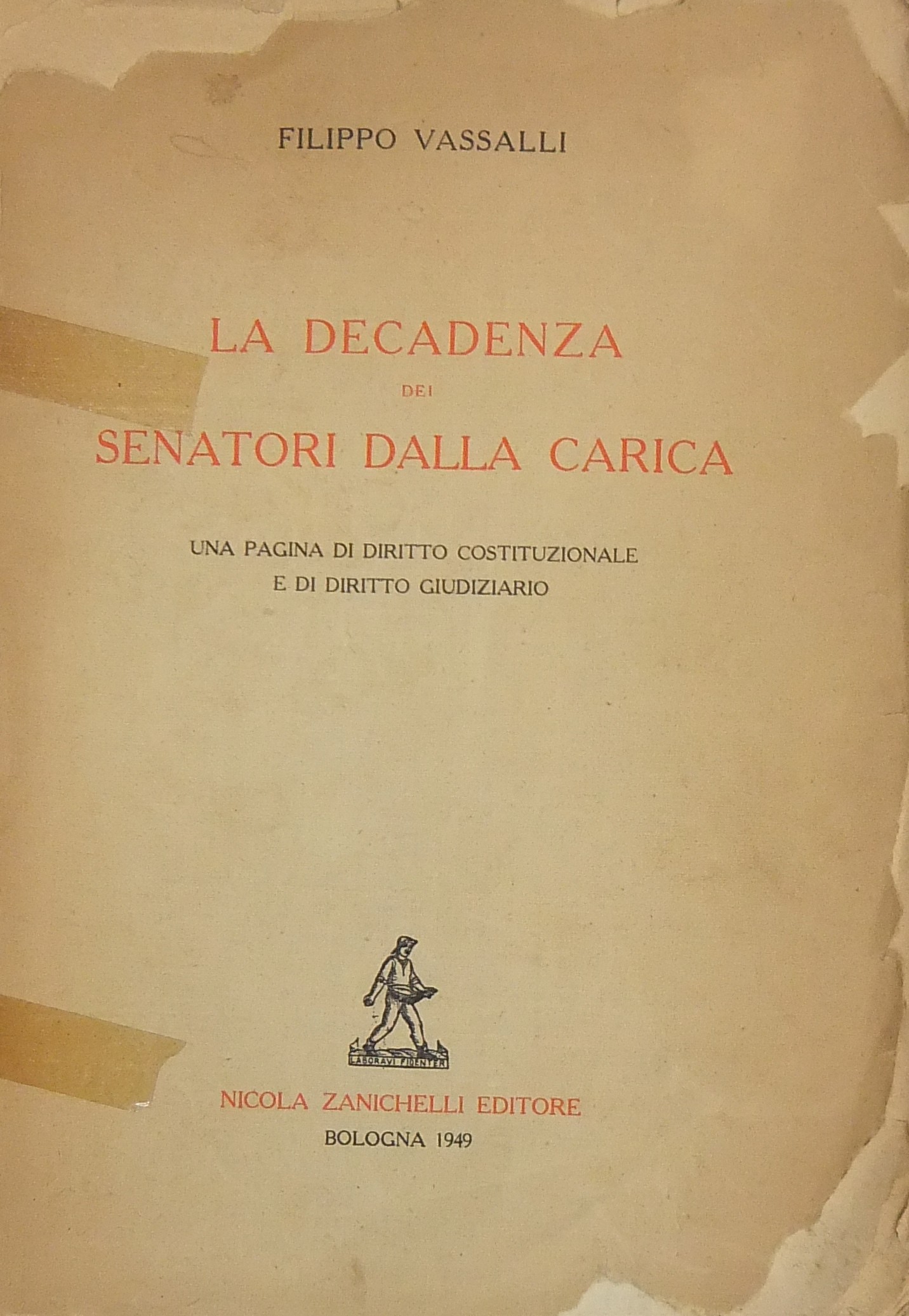 La decadenza dei senatori dalla carica. Una pagina