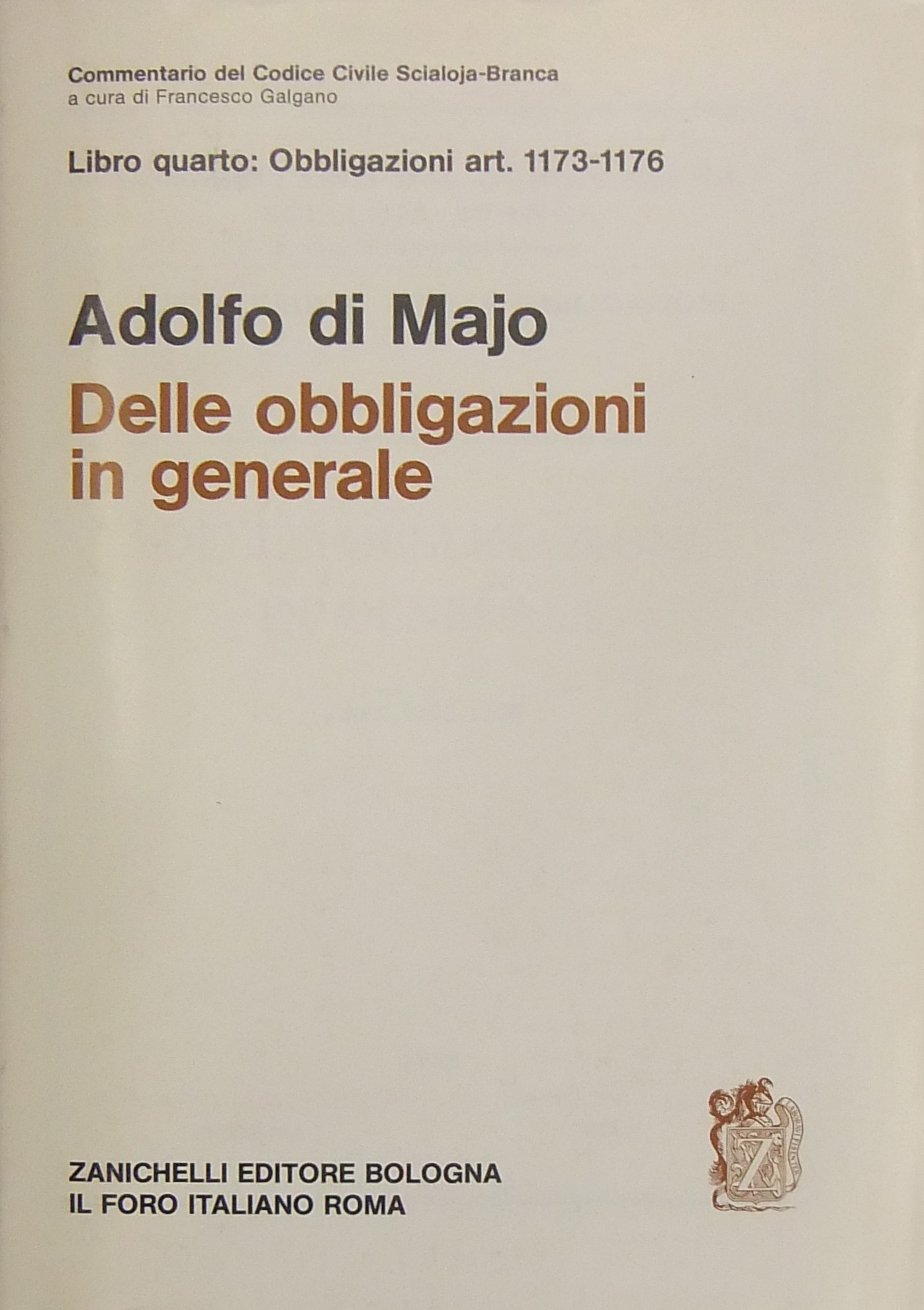 Delle obbligazioni in generale. Art. 1173-1176
