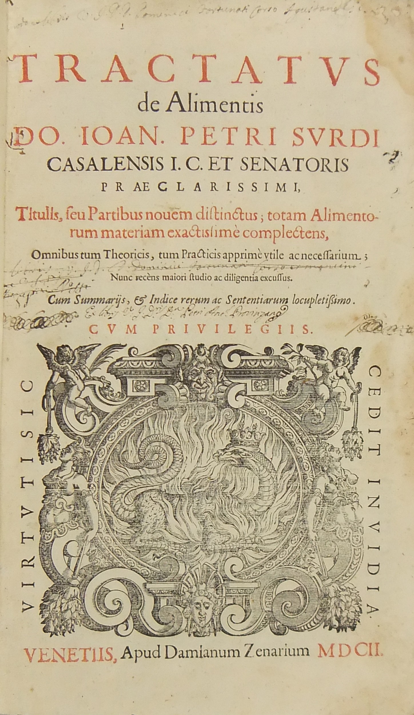 Do. Ioannis Petri Surdi ... Tractatus de alimentis