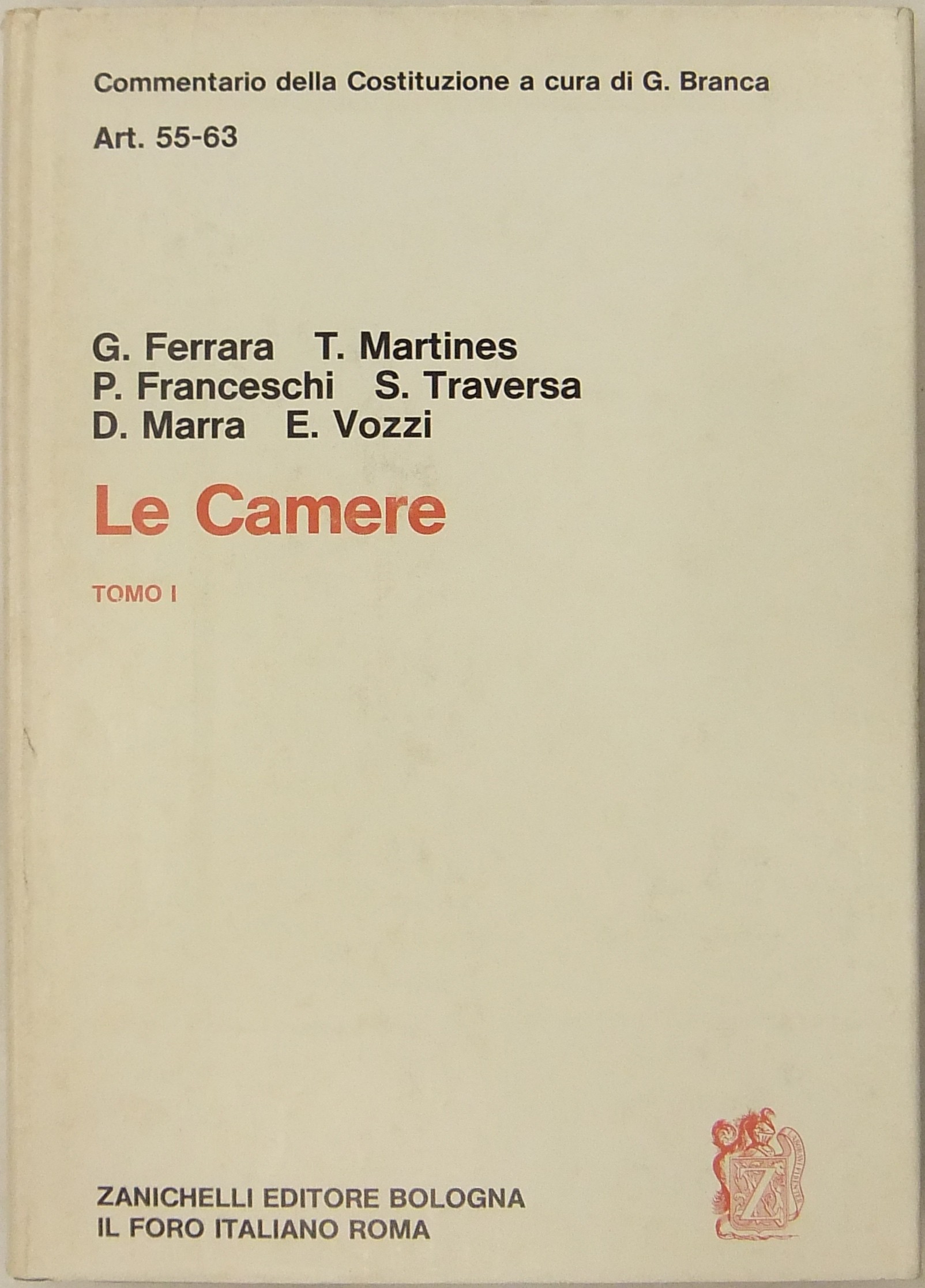 Le Camere. Tomo I - Art. 55-63