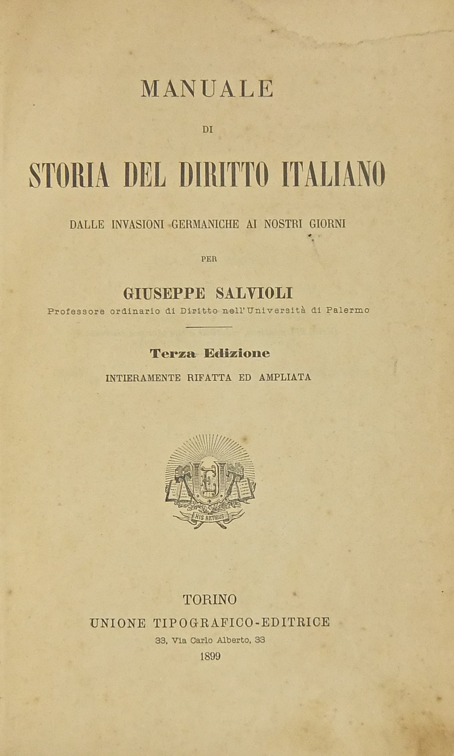 Manuale di storia del diritto italiano dalle invasioni germaniche ai nostri giorni