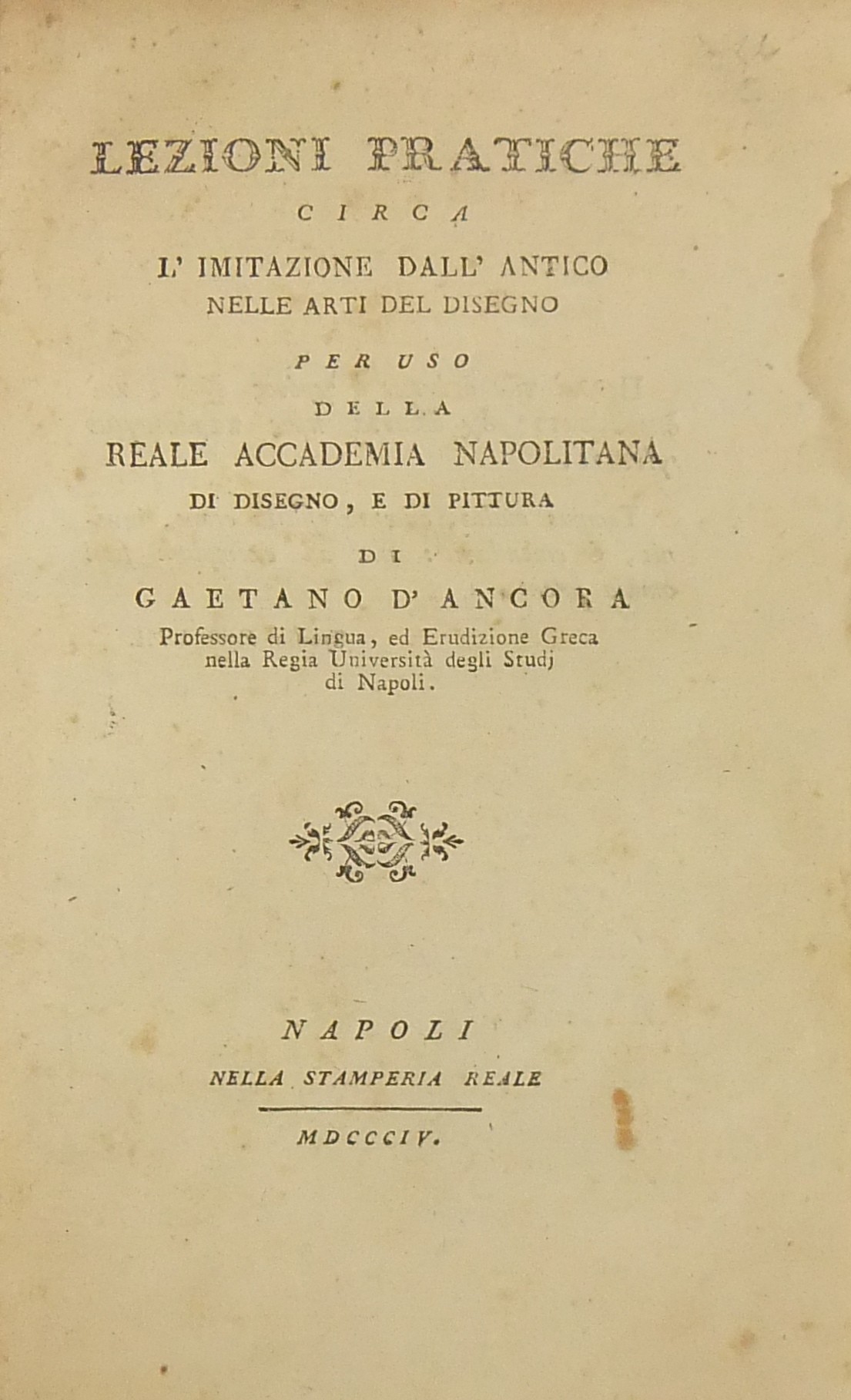 Lezioni pratiche circa l'imitazione dall'antico nelle arti del disegno
