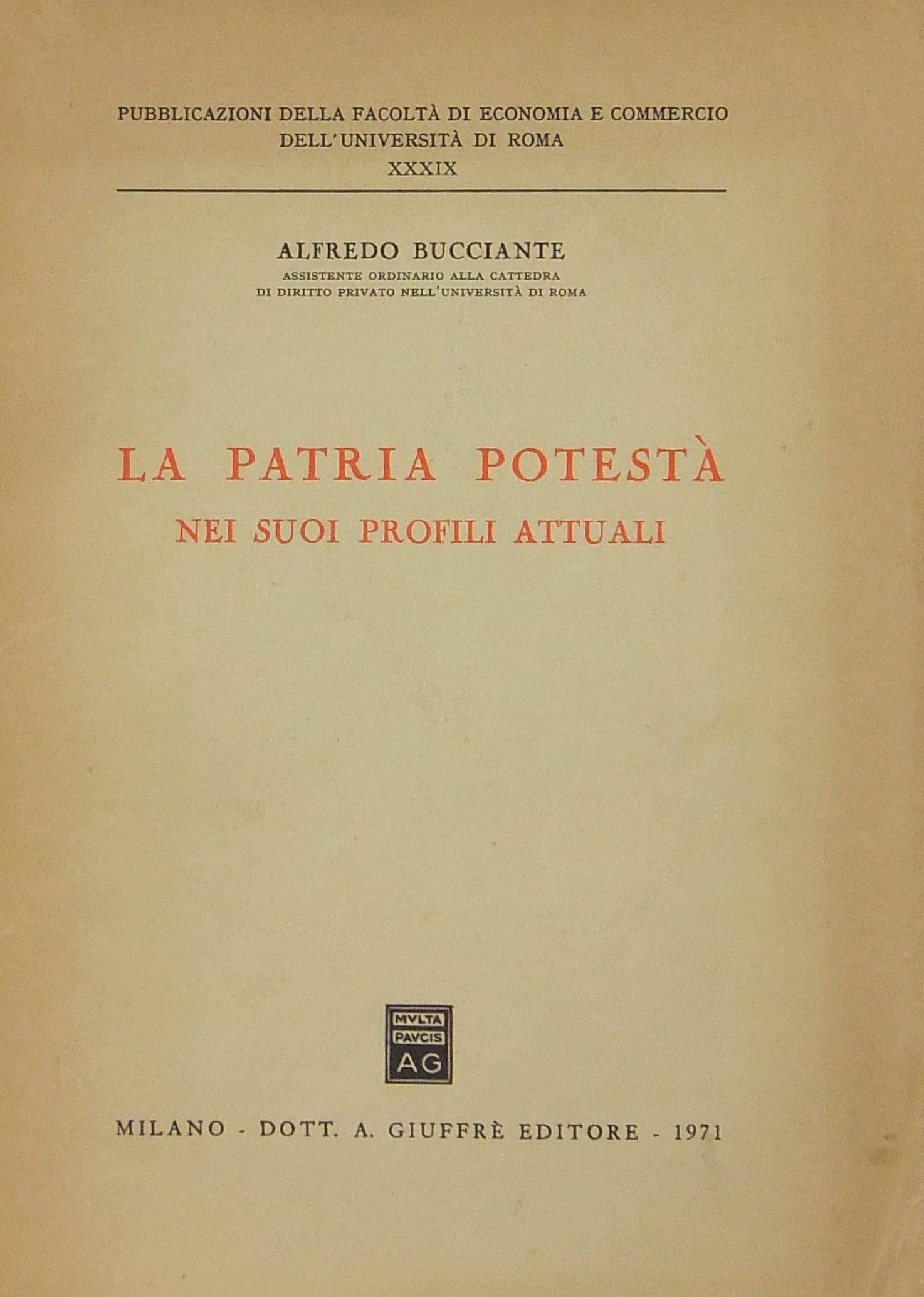 La patria potestà nei suoi profili attuali