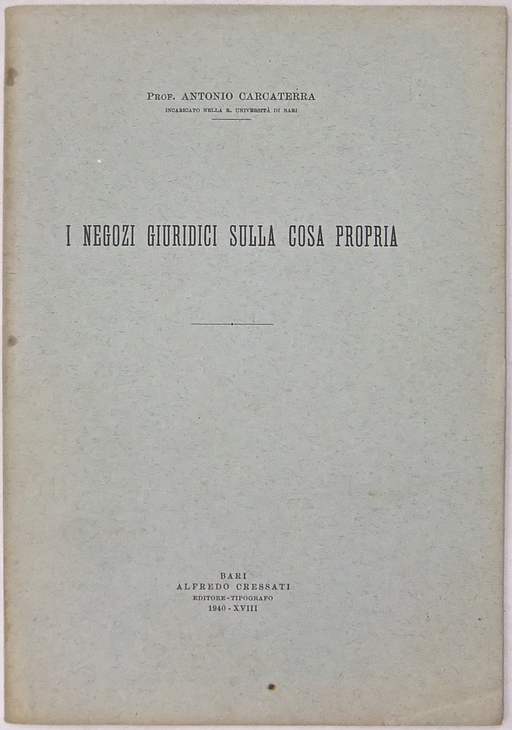 I negozi giuridici sulla cosa propria