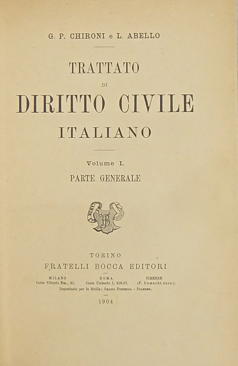 Trattato di diritto civile italiano. 