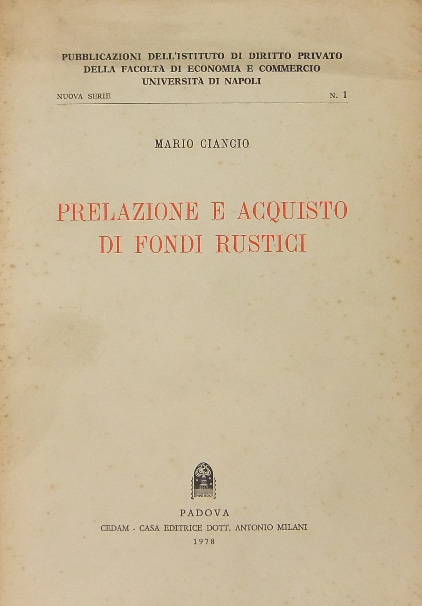 Prelazione e acquisto di fondi rustici