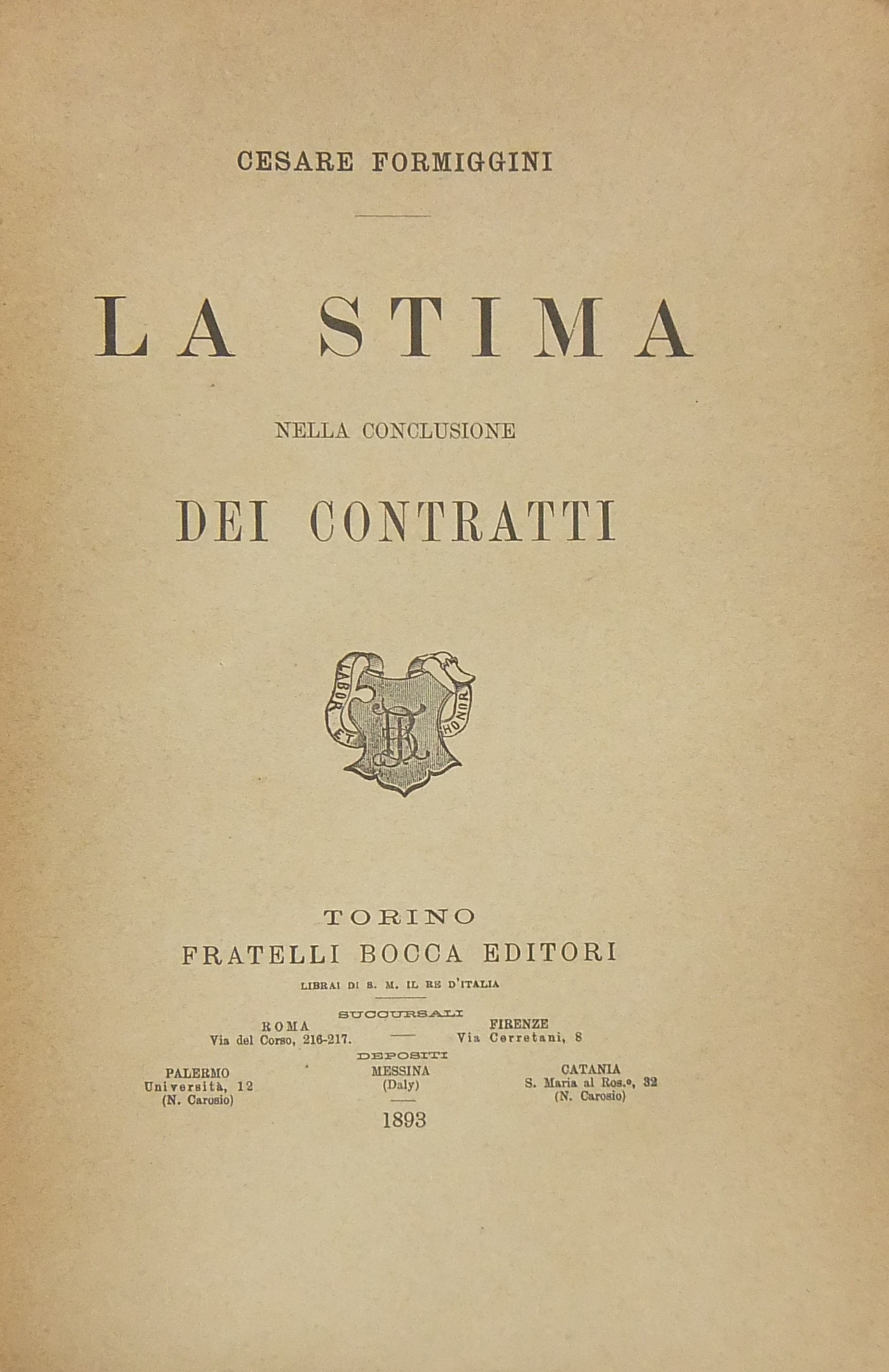 La stima nella conclusione dei contratti