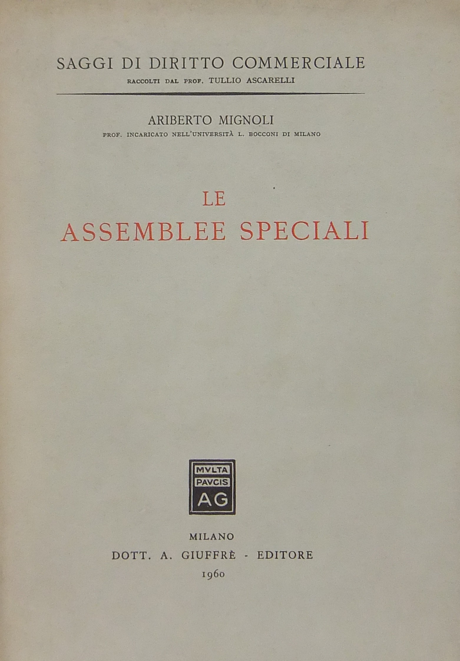 Le assemblee speciali