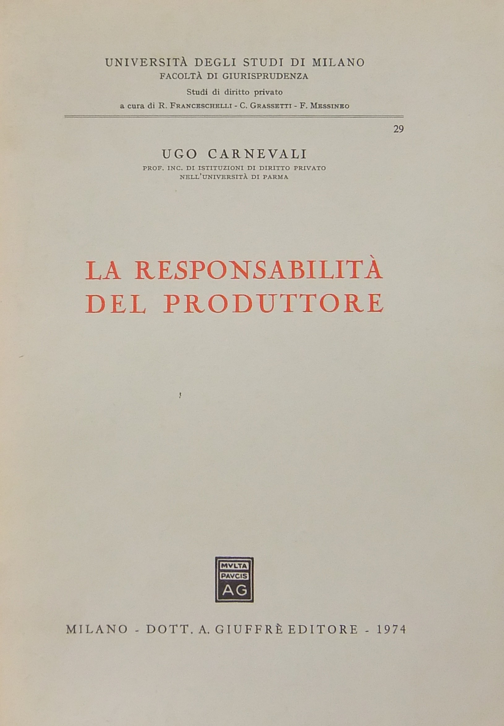 La responsabilità del produttore