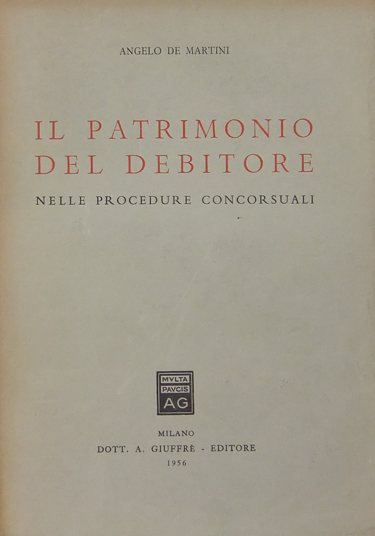 Il patrimonio del debitore nelle procedure concorsuali