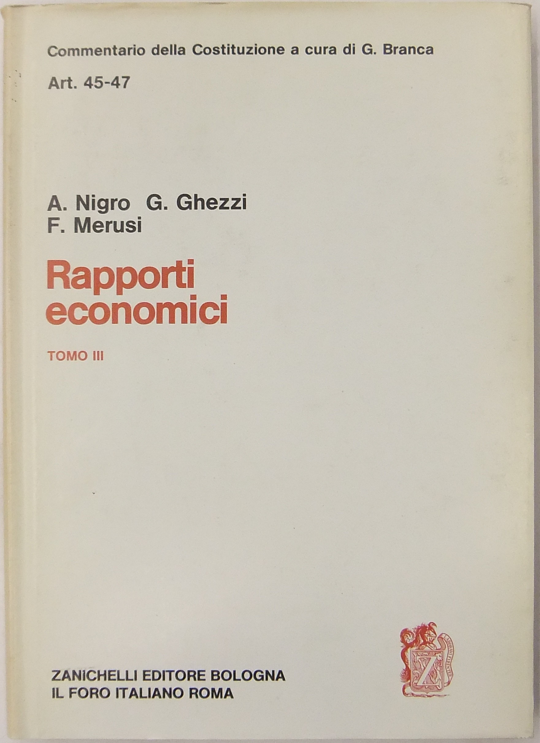 Rapporti economici. Tomo III - Art. 45-47