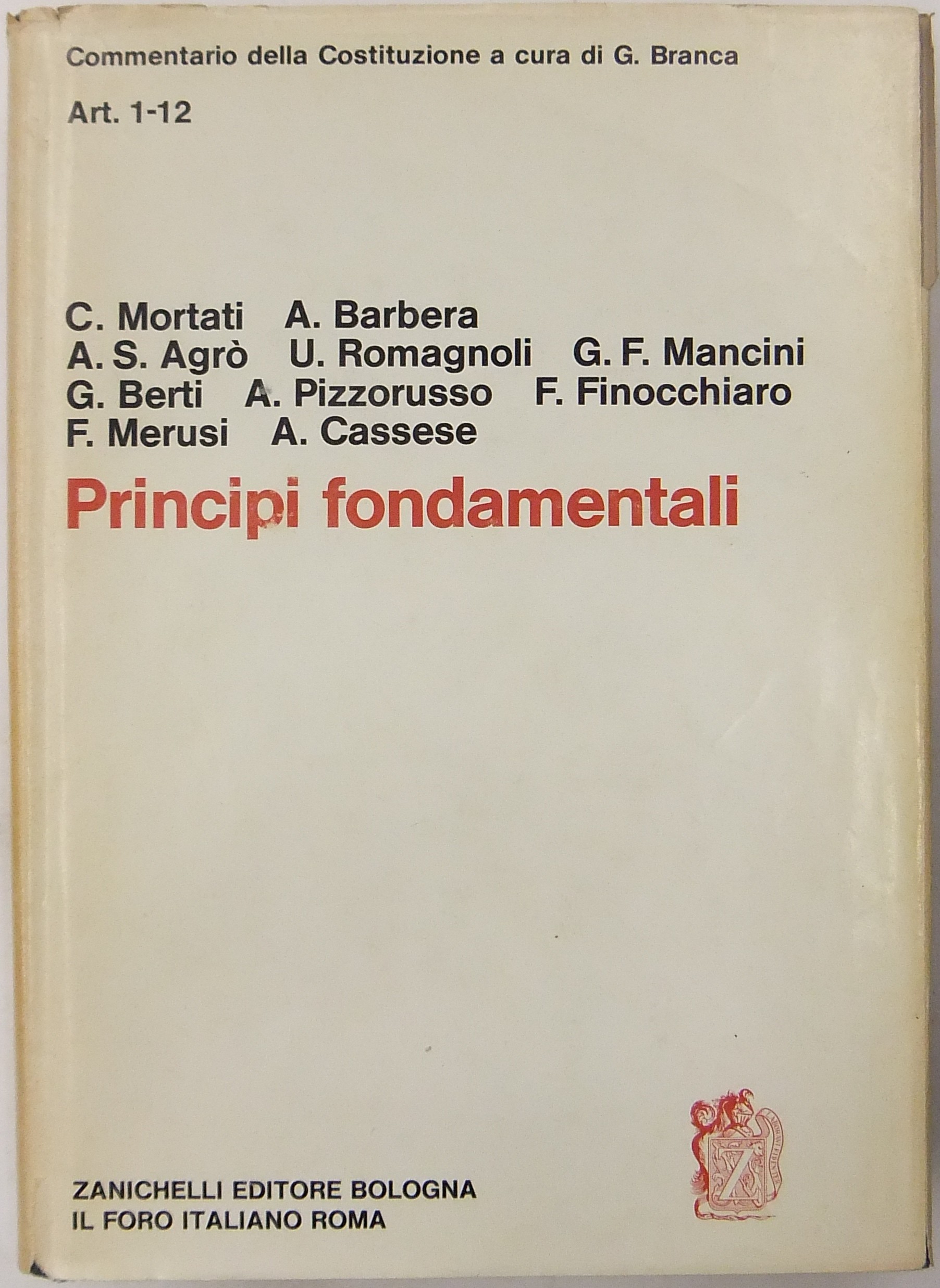 Principi fondamentali. Art. 1-12