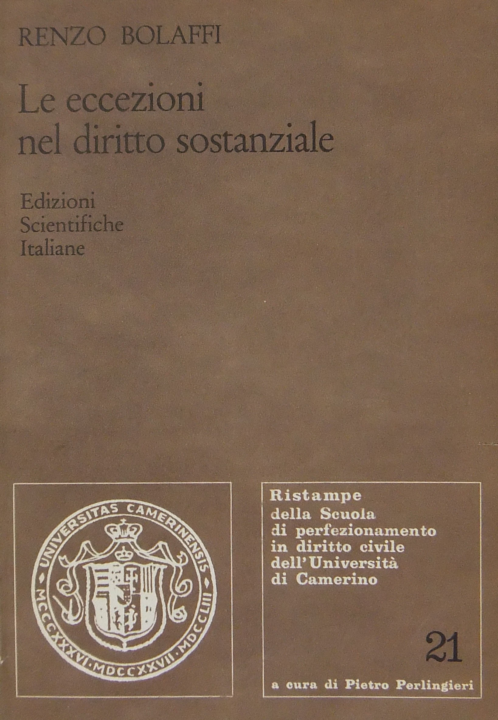 Le eccezioni nel dirirtto sostanziale