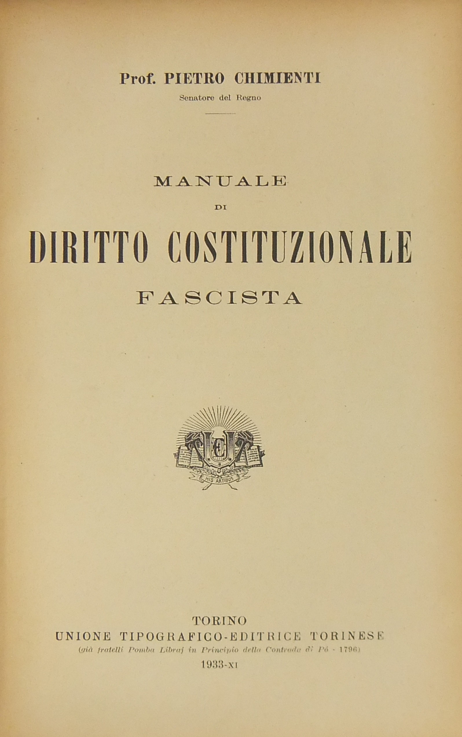 Manuale di diritto costituzionale fascista