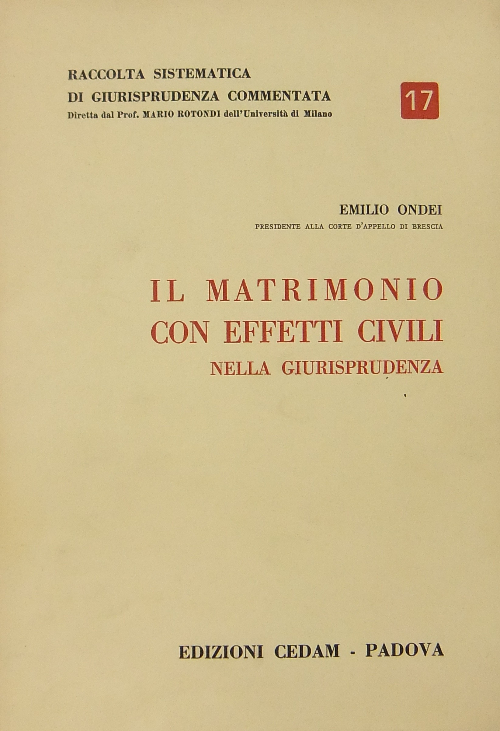 Il matrimonio con effetti civili nella giurisprude