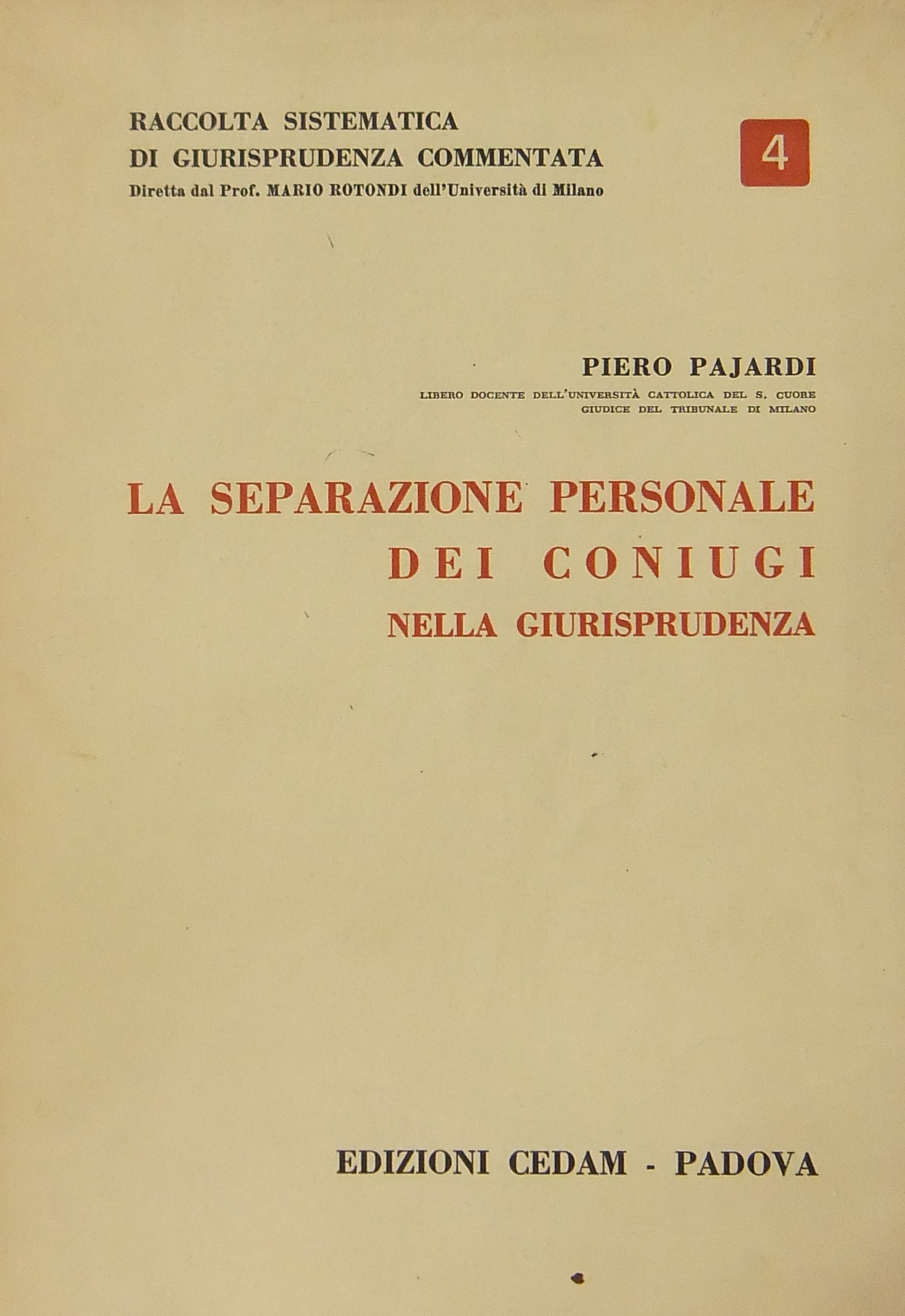 La separazione personale dei coniugi nella giurisprudenza