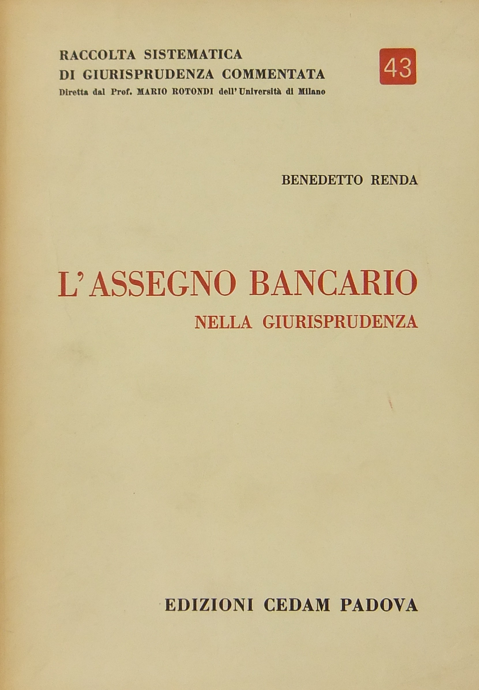L'assegno bancario nella giurisprudenza