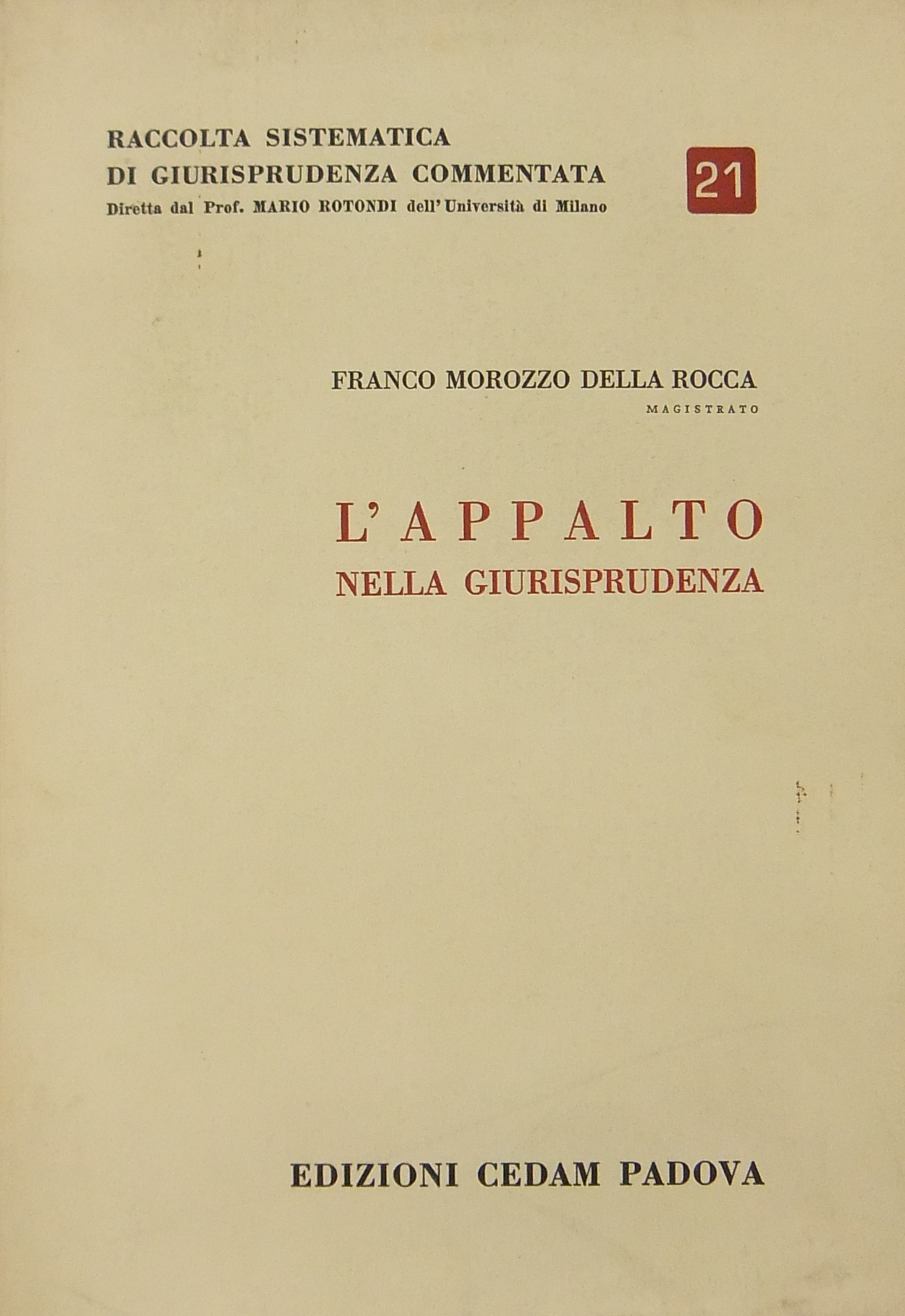 L'appalto nella giurisprudenza