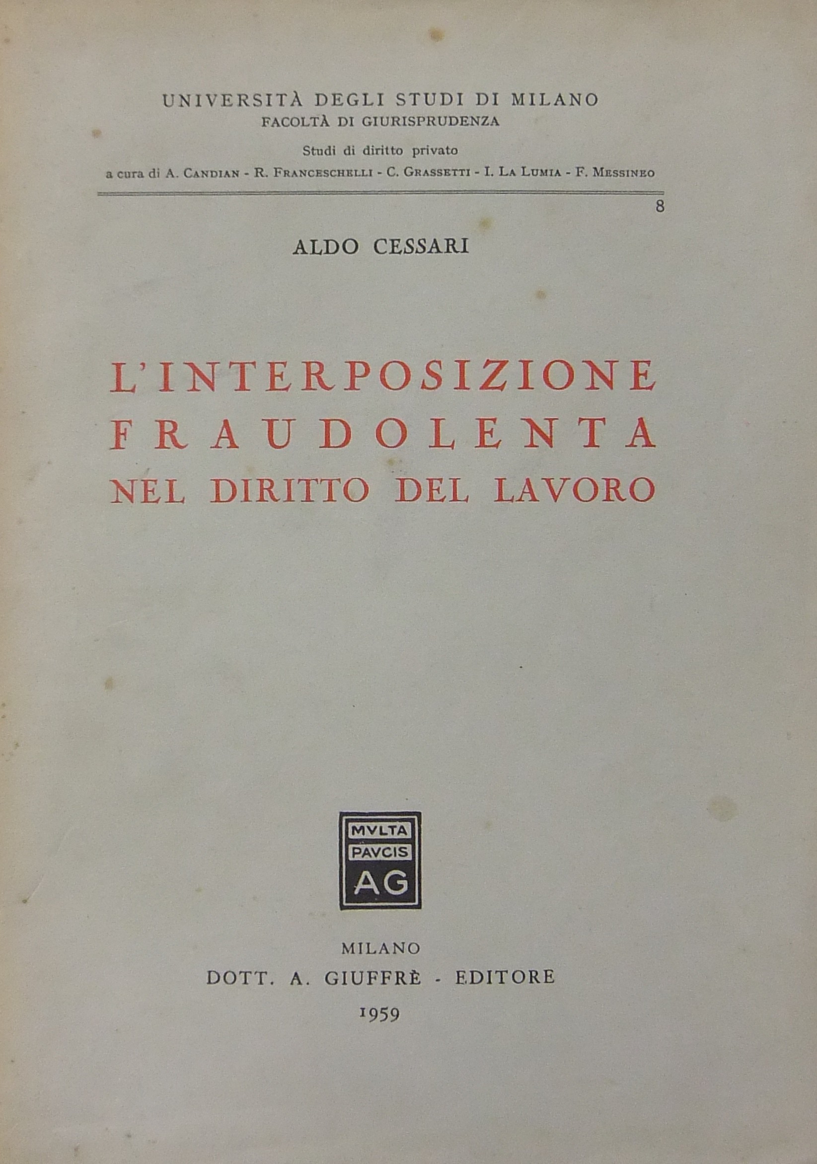 L'interposizione fraudolenta nel diritto del lavoro